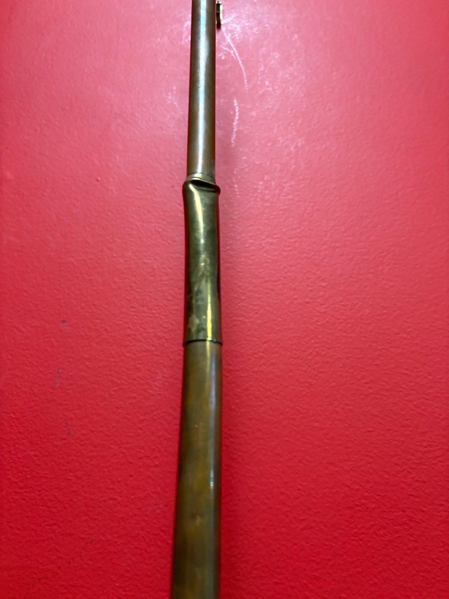 Fabulous antique English 35 inch long copper and brass hunting horn  wow -