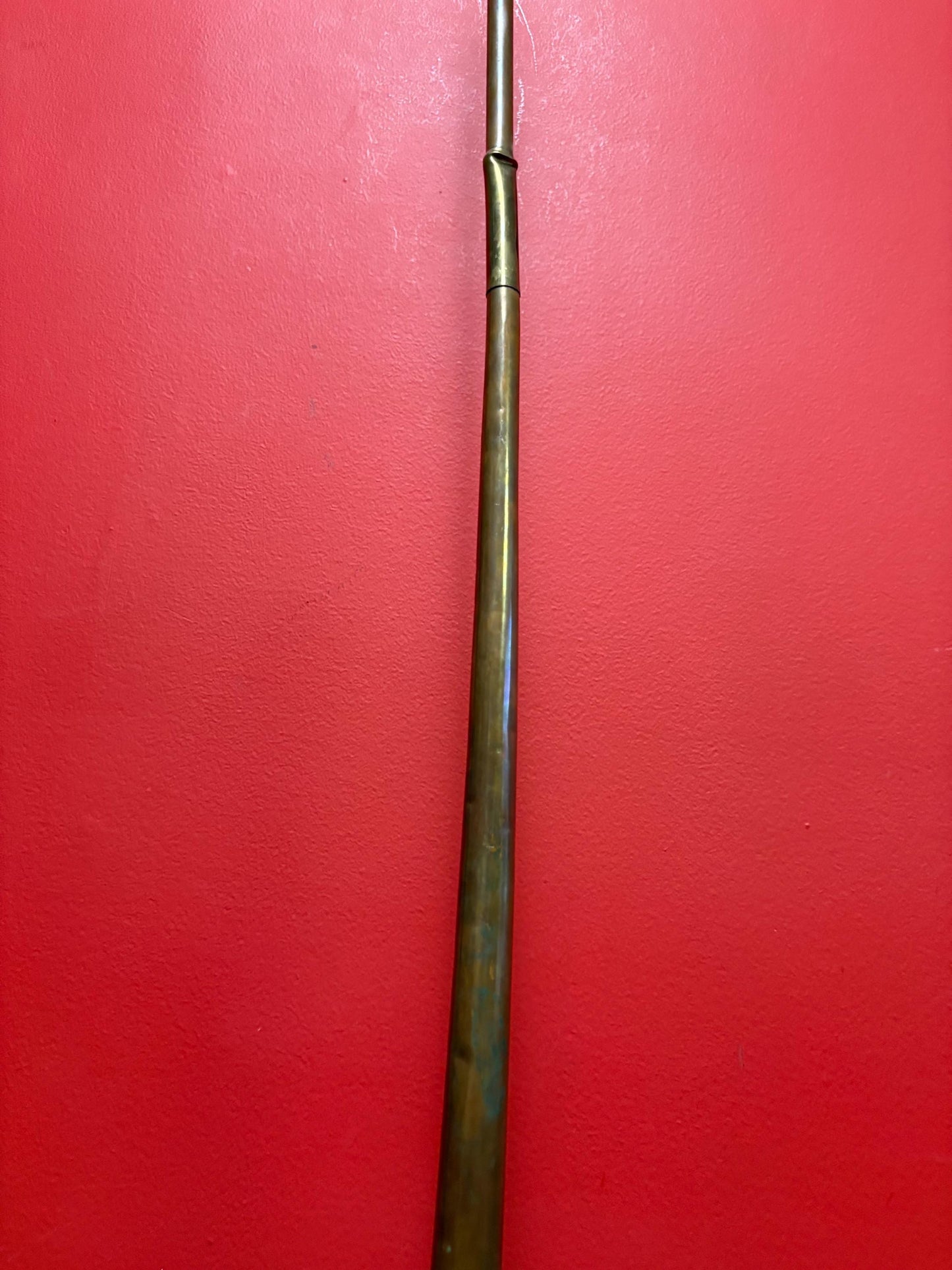 Fabulous antique English 35 inch long copper and brass hunting horn  wow -