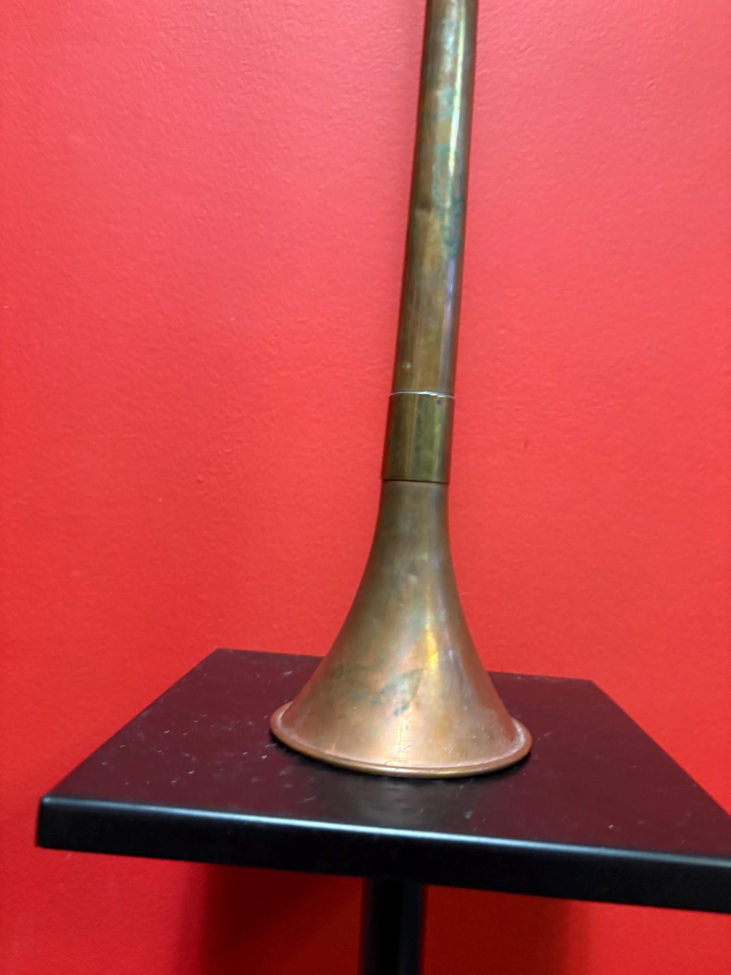 Fabulous antique English 35 inch long copper and brass hunting horn  wow -