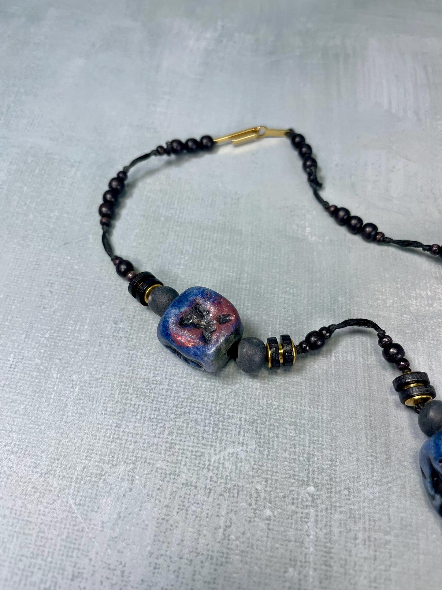 Unique Beaded Necklace with loop For Attachments