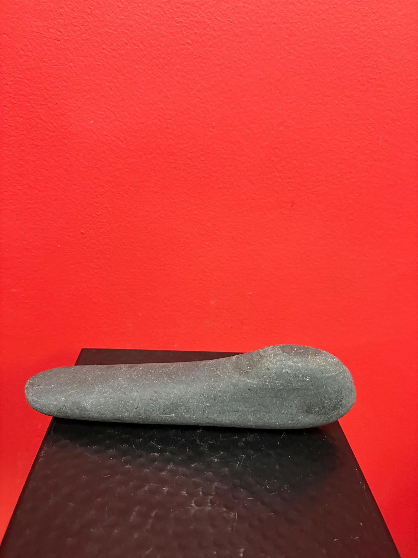 Beautiful 8 inch tall  indigenous first nations, British Columbian old old old plummet stone tool  wonderful patina   shape of duck head