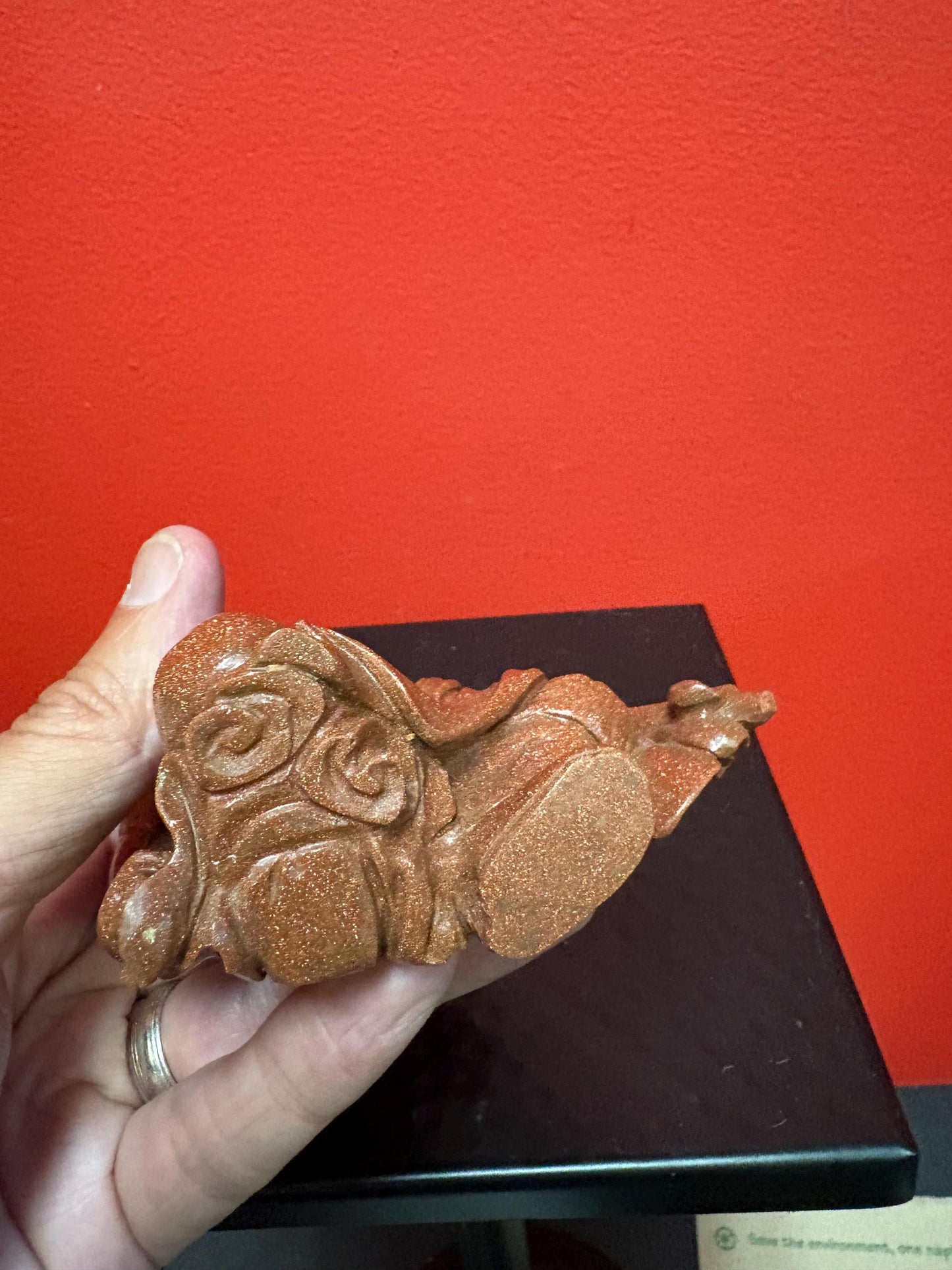 Beautiful antique 5 inch Chinese gold stone figure of a warrior  great condition and very unusual estate piece