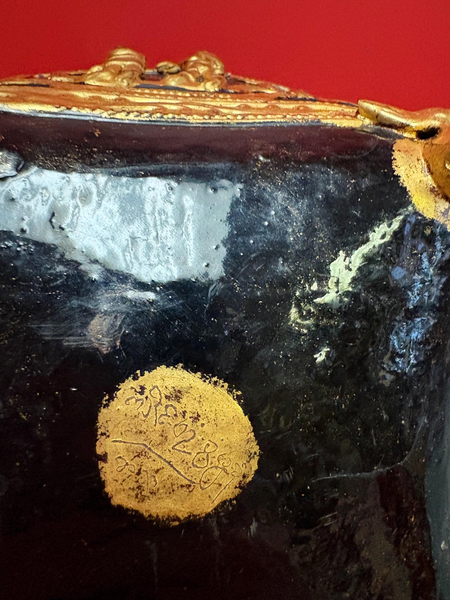 Beautiful 6 x 4 1/2 high Burmese lacquer bowl  great condition  antique beauty - Wowzers