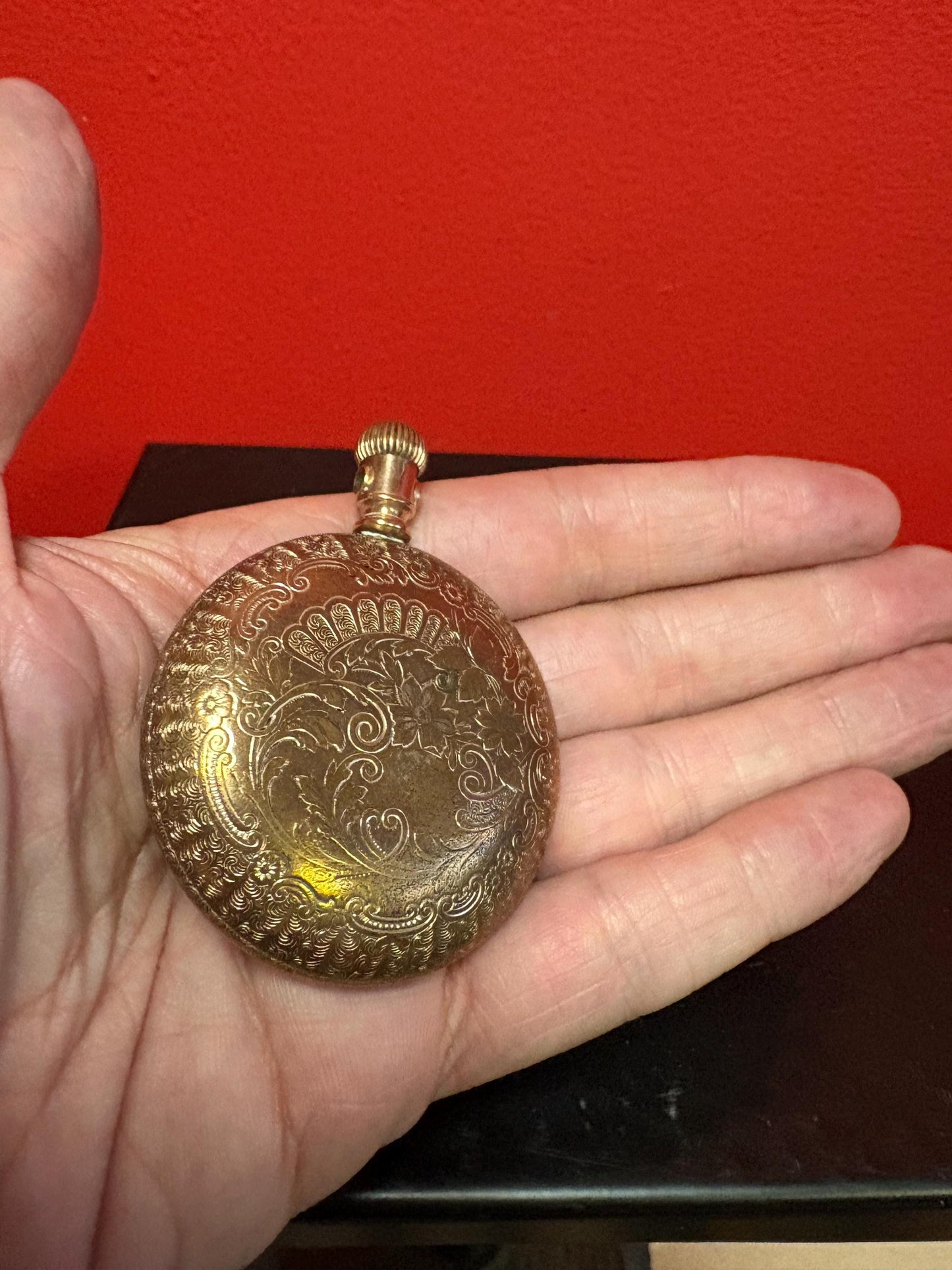 Lovely gold plated 3 inch Waltham pocket watch as is - you open it you fix it. Great deal.