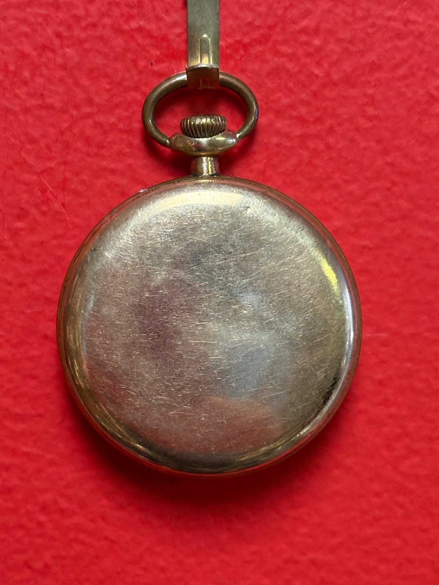 Lovely gold plated 2 1/4 inch pocket watch  as is  you open it you fix it  great deal