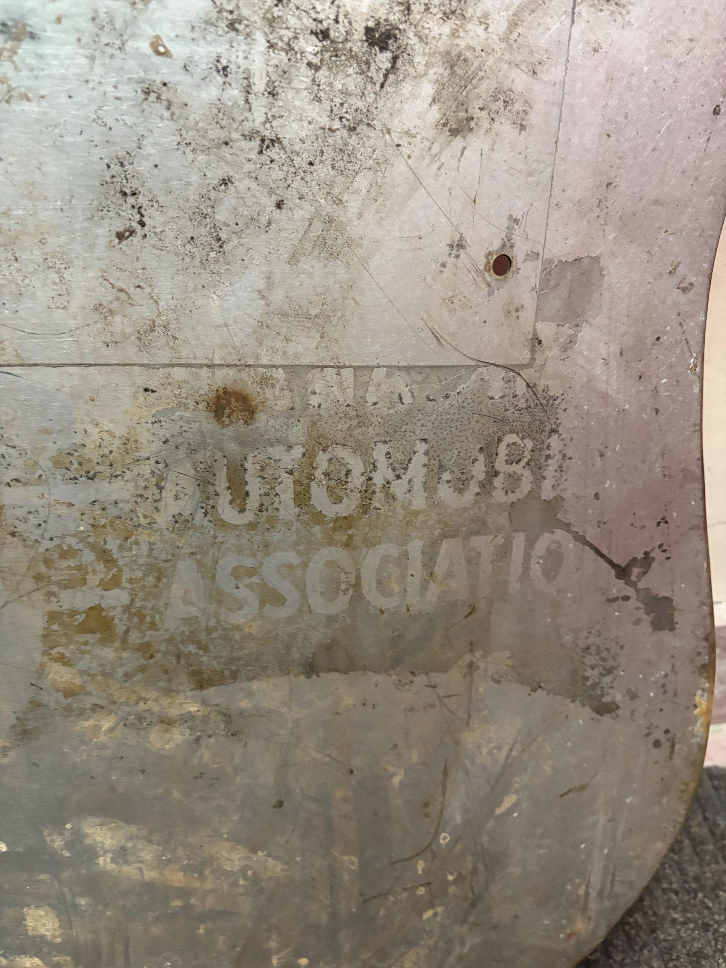 Stunning antique auto association metal chauffeur sign  30 by 28 inches wide  antique condition amazing decor - wo