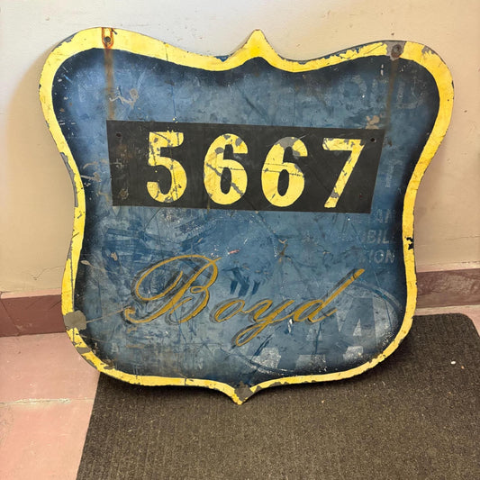 Stunning antique auto association metal chauffeur sign  30 by 28 inches wide  antique condition amazing decor - wo