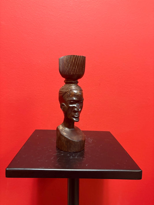 Beautiful ironwood African statue of a man  heavy and nice quality  6 inches high