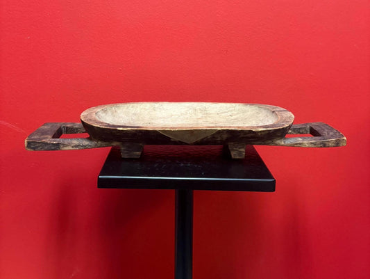 Beautiful antique African 15 x 5 1/2 wide feast bowl with amazing Patina  great value