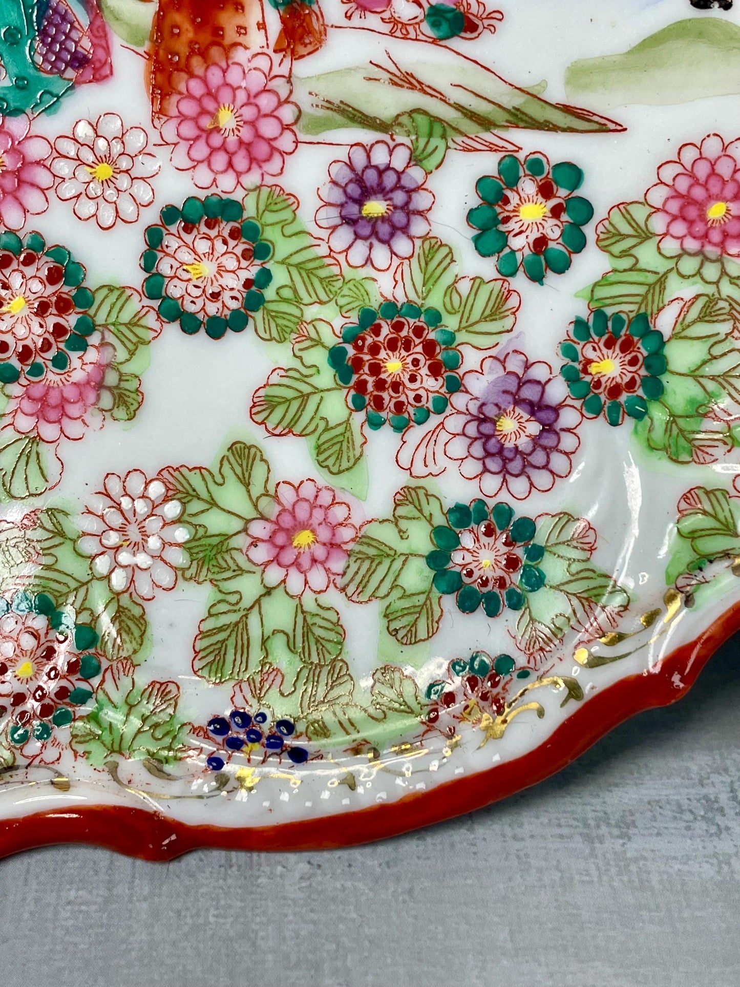 Antique Japanese Chinoiserie Hand Painted Traditional Geisha Girl Plate