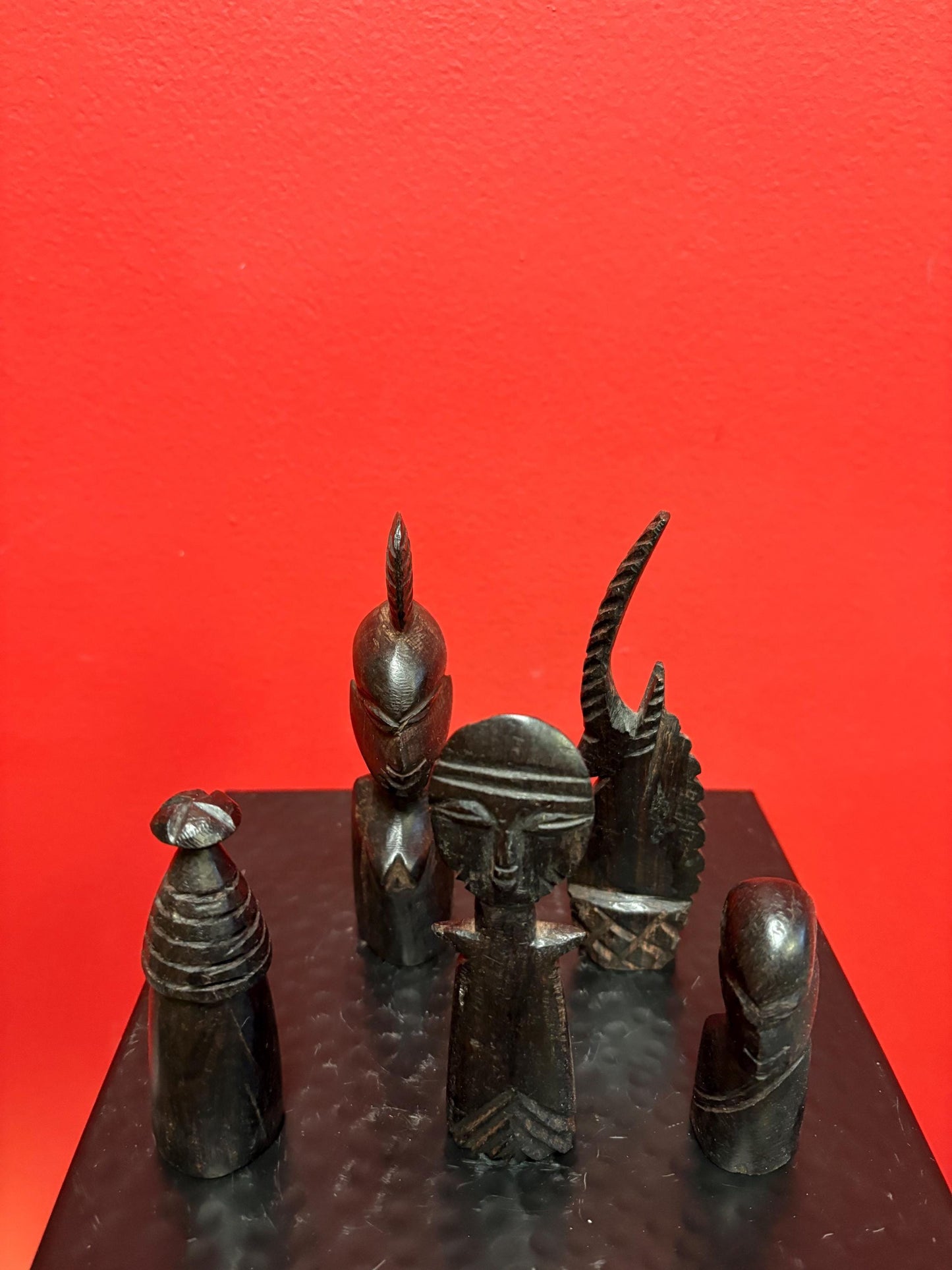 Lovely lot of older African Ebony wood statues  3 to 5 inches  price for all  great for resale or gifts - number 3