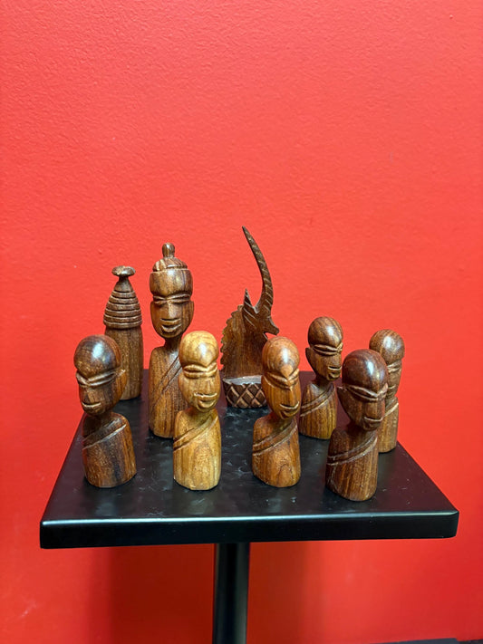Lovely lot of older African wood statues  3 to 5 inches  price for all  great for resale or gifts - number 4