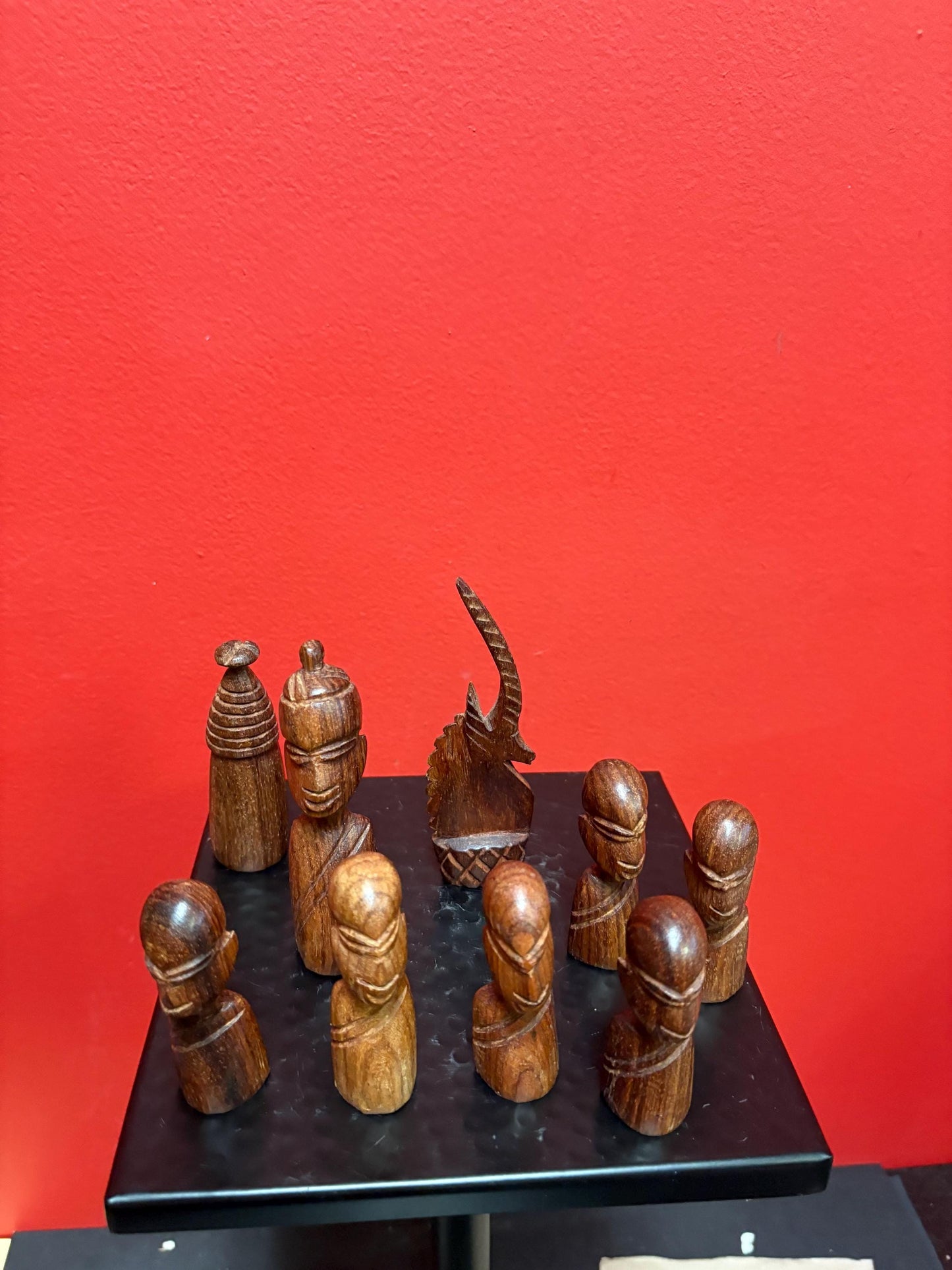 Lovely lot of older African wood statues  3 to 5 inches  price for all  great for resale or gifts - number 4
