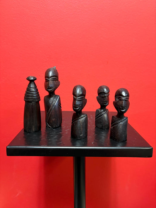 Lovely lot of older African wood statues  3 to 5 inches  price for all  great for resale or gifts - number 2