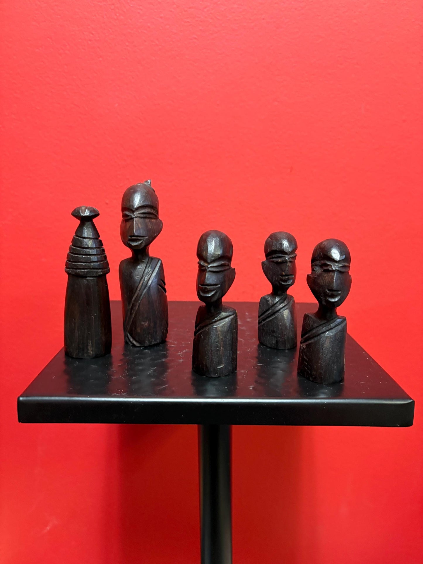 Lovely lot of older African wood statues  3 to 5 inches  price for all  great for resale or gifts - number 2