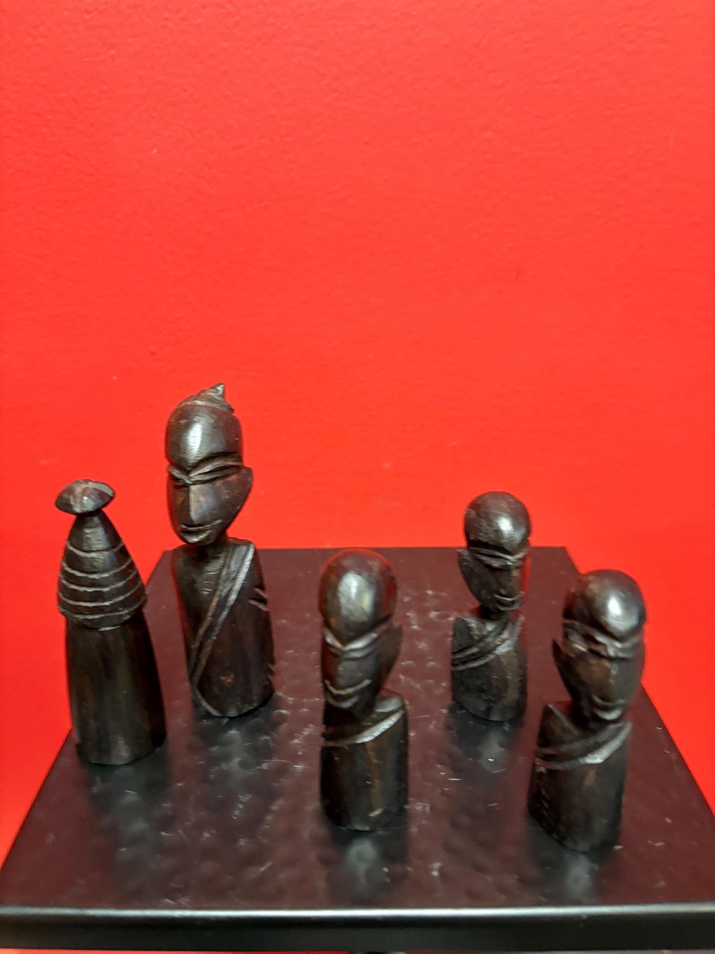 Lovely lot of older African wood statues  3 to 5 inches  price for all  great for resale or gifts - number 2