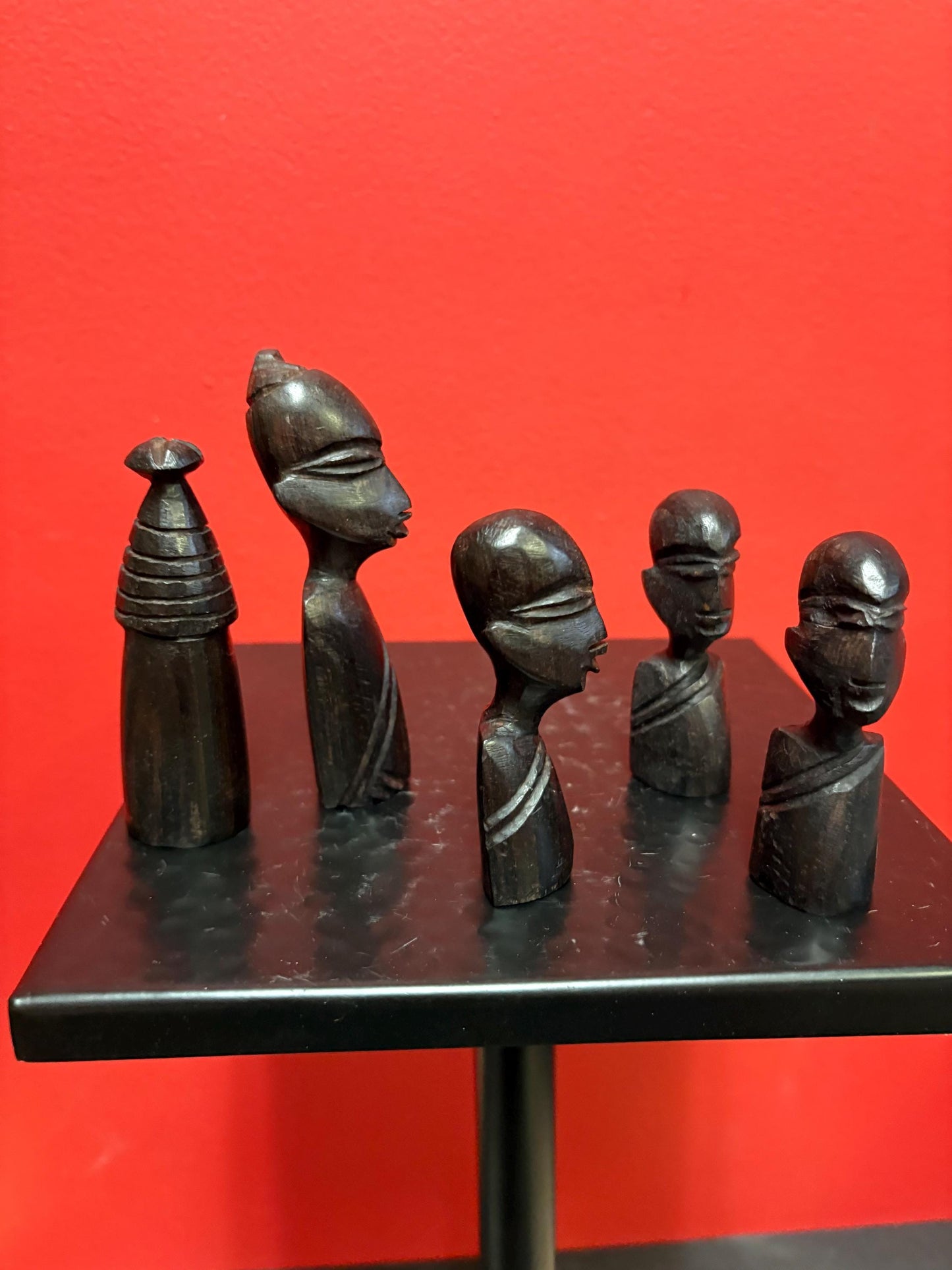 Lovely lot of older African wood statues  3 to 5 inches  price for all  great for resale or gifts - number 2