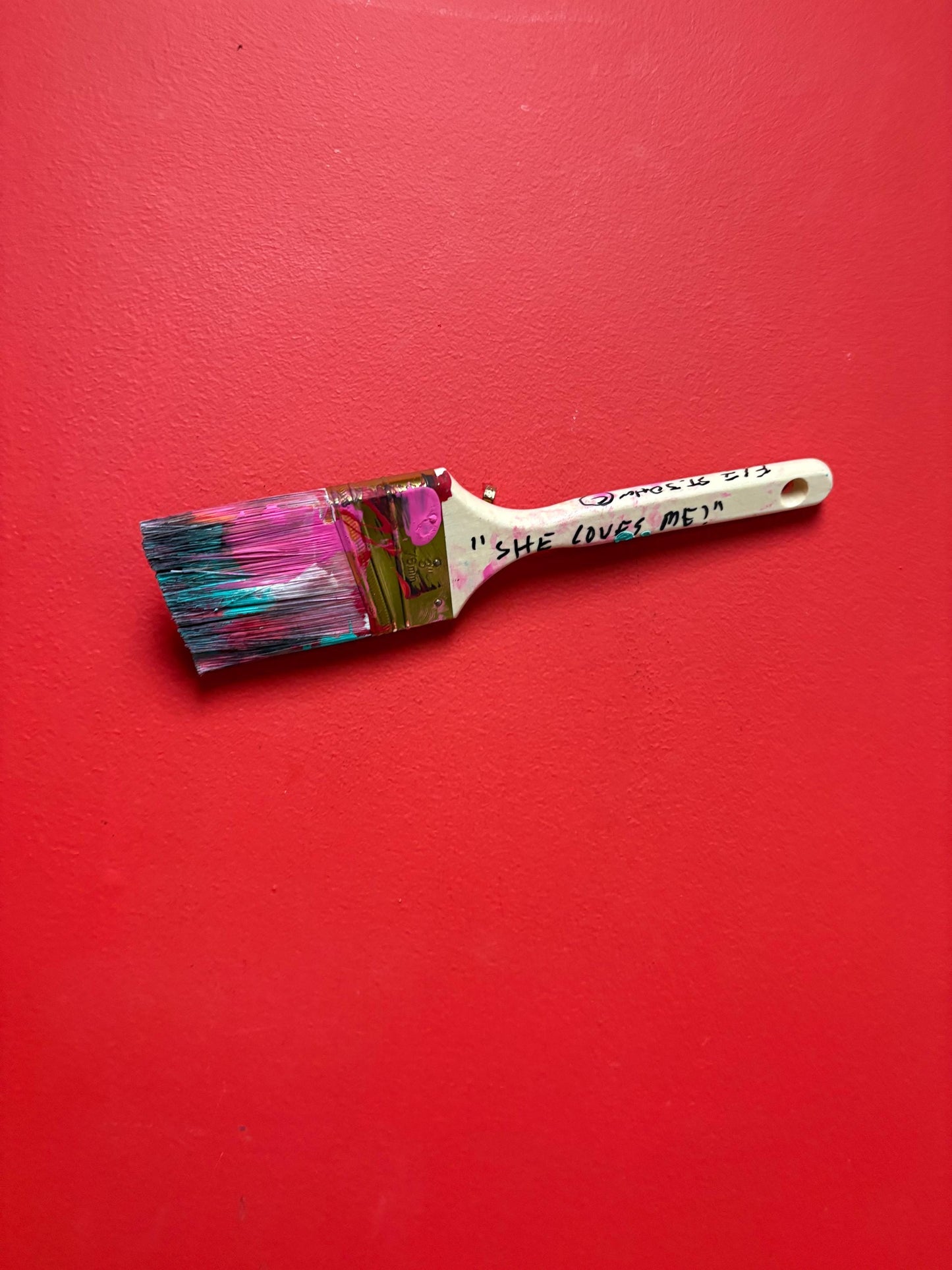 Very cool 12 inch long Vancouver Eli visually impaired artist Eli St. John she loves me paintbrush  wow