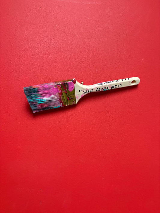 Very cool 12 inch long Vancouver Eli visually impaired artist Eli St. John she loves me paintbrush  wow