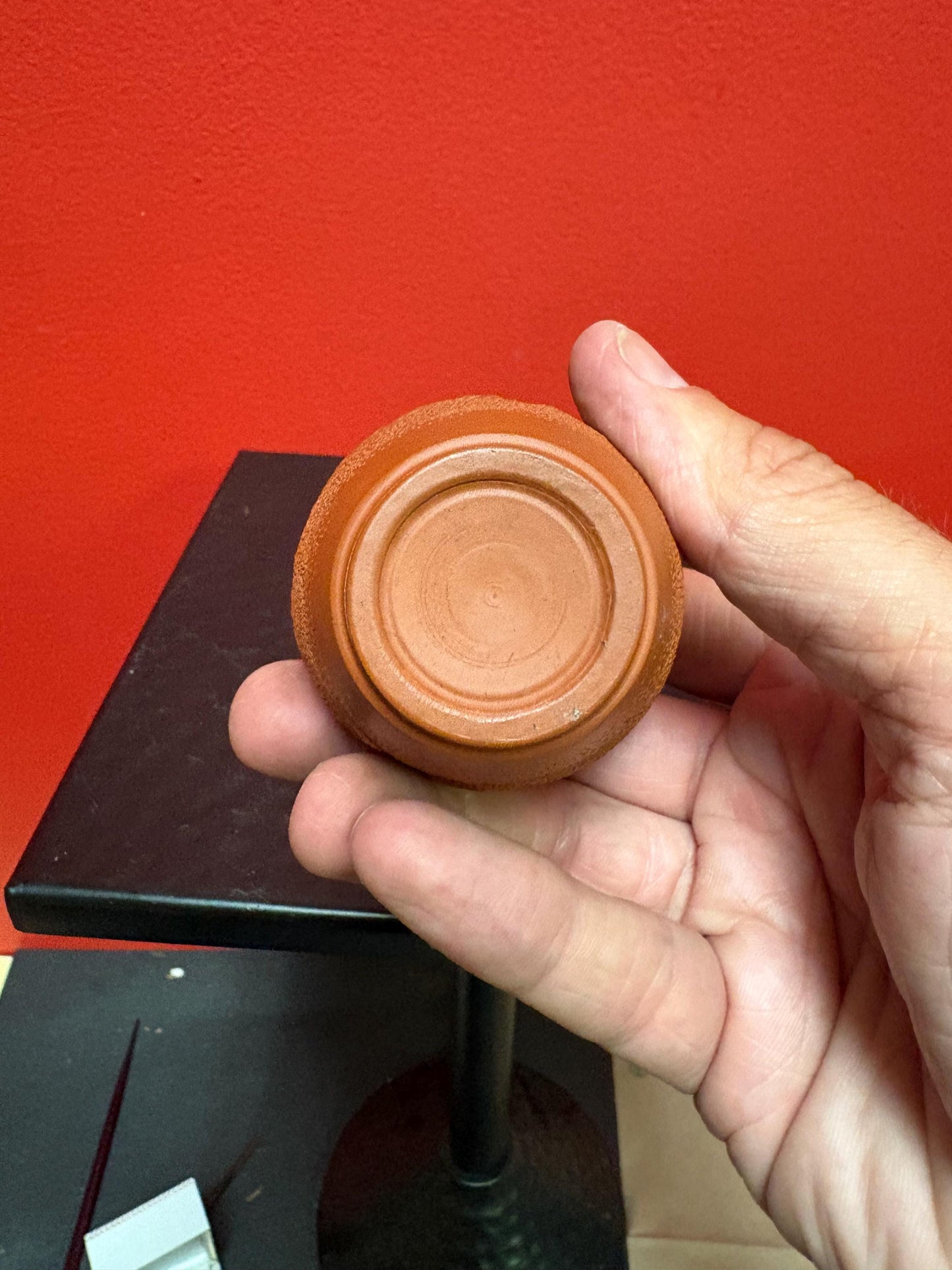 Beautiful old Chinese terra-cotta vase  3.5 inches tall - perfect condition