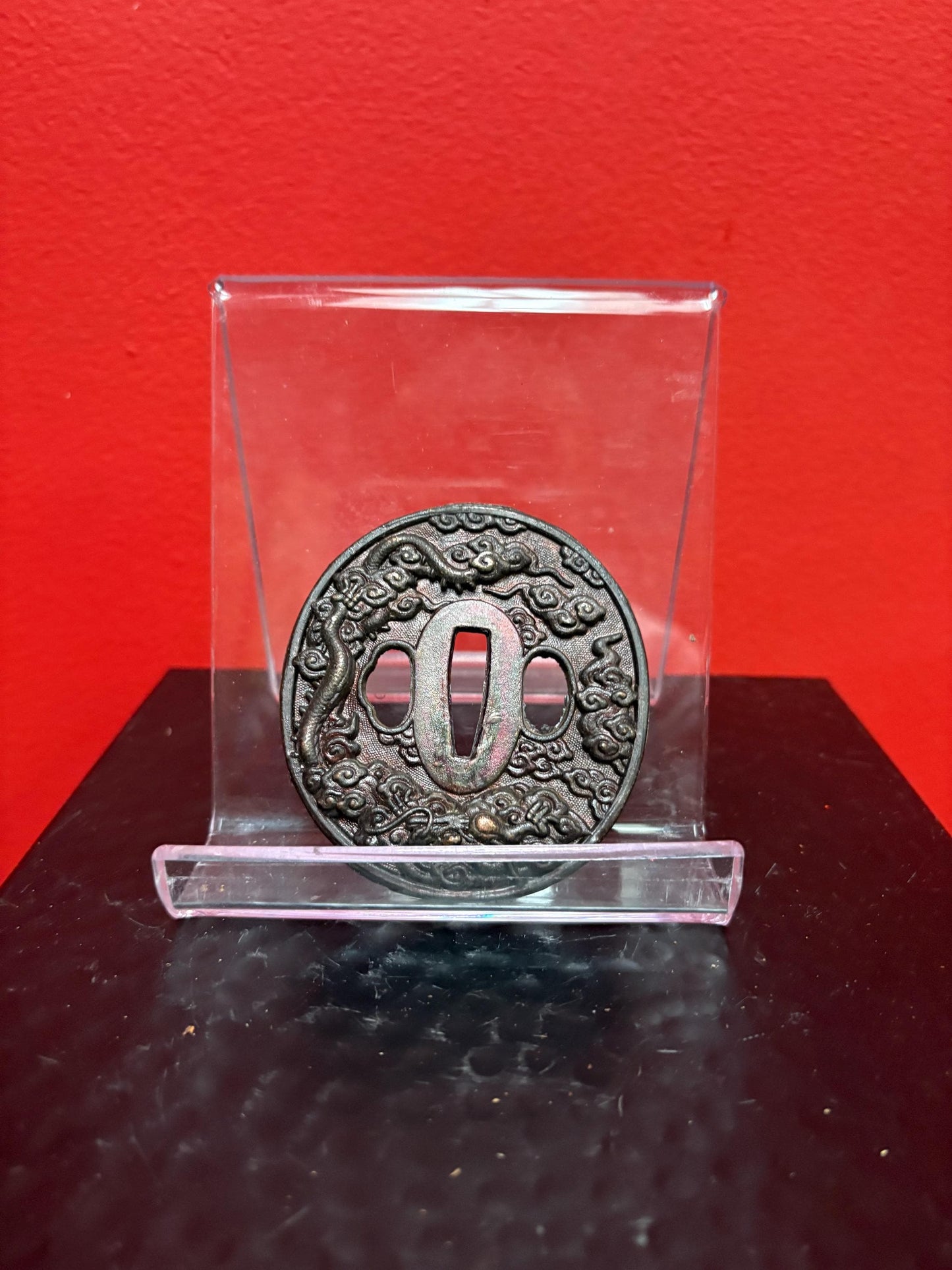 Beautiful Japanese samurai old metal tsuba - see photos for condition — approx 3 inches — from major estate collection - value priced -
