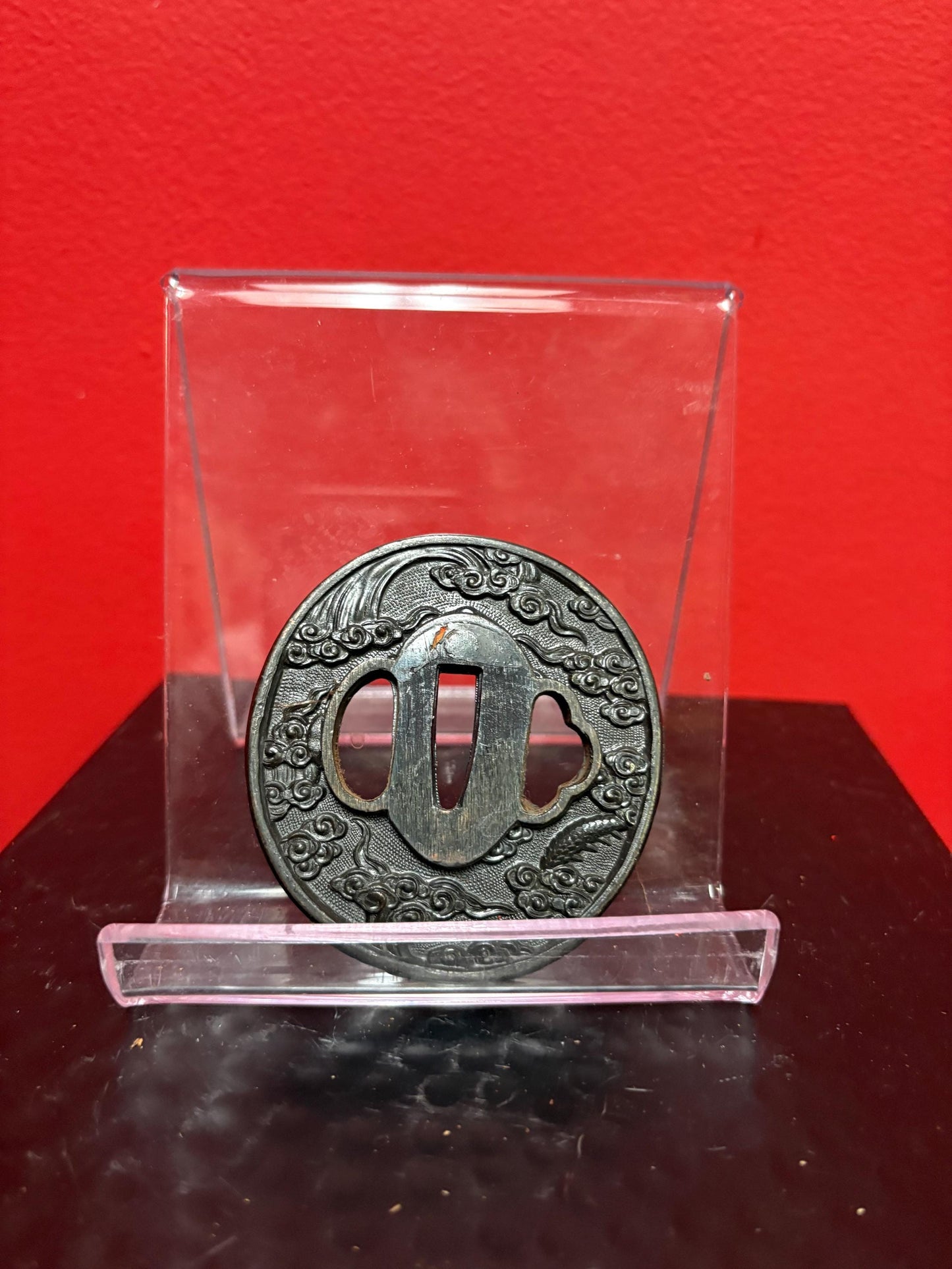Beautiful Japanese samurai old metal tsuba - see photos for condition  approx 3 inches  from major estate collection - value priced -