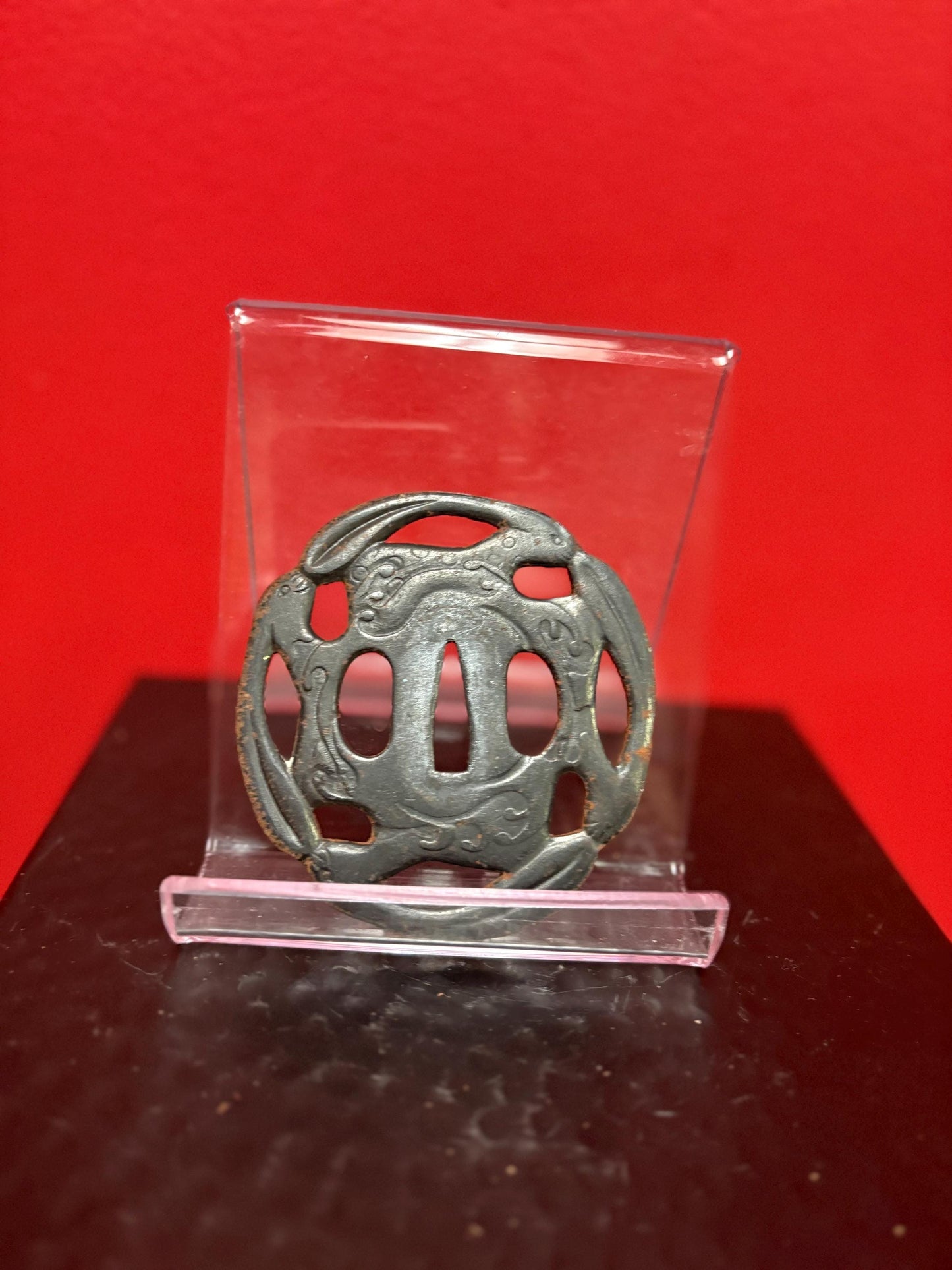 Beautiful Japanese samurai old metal tsuba - see photos for condition  approx 3 inches  from major estate collection - value priced -
