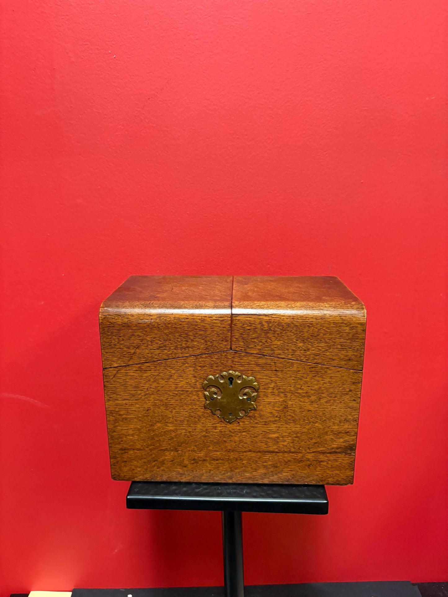 Beautiful antique walnut box  9 1/2 x 6 x 7“ high  letter box  nice condition  many uses  great gift -