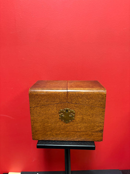 Beautiful antique walnut box  9 1/2 x 6 x 7“ high  letter box  nice condition  many uses  great gift -