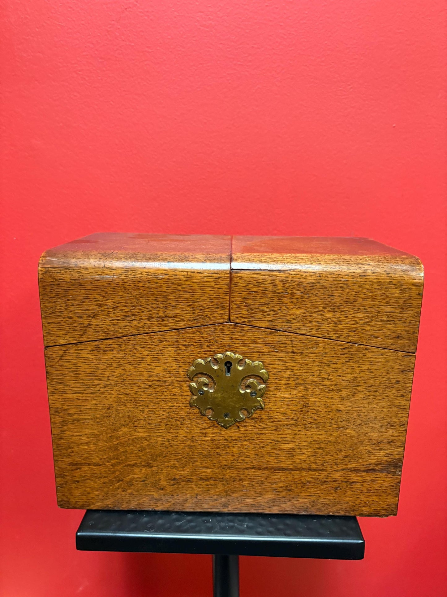 Beautiful antique walnut box  9 1/2 x 6 x 7“ high  letter box  nice condition  many uses  great gift -