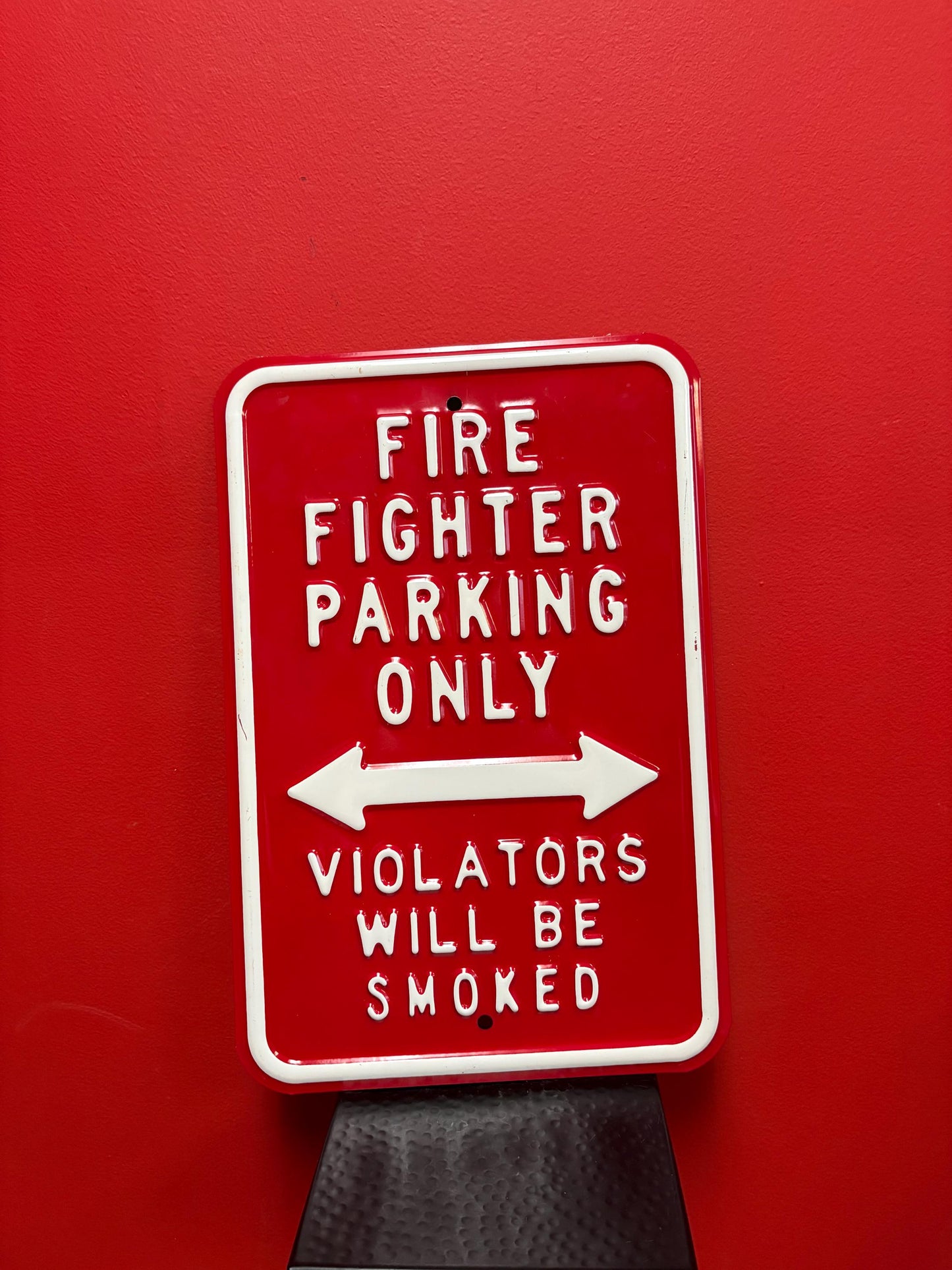 Fabulous vintage style 17 x 12 metal firefighter sign  great gift and heavy quality