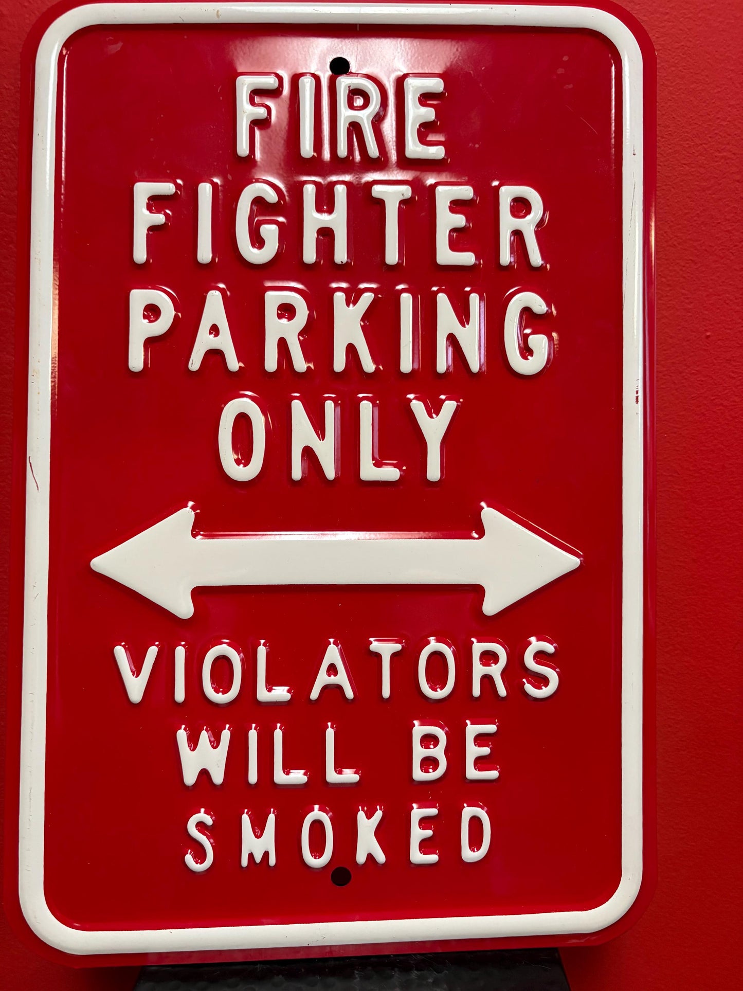 Fabulous vintage style 17 x 12 metal firefighter sign  great gift and heavy quality