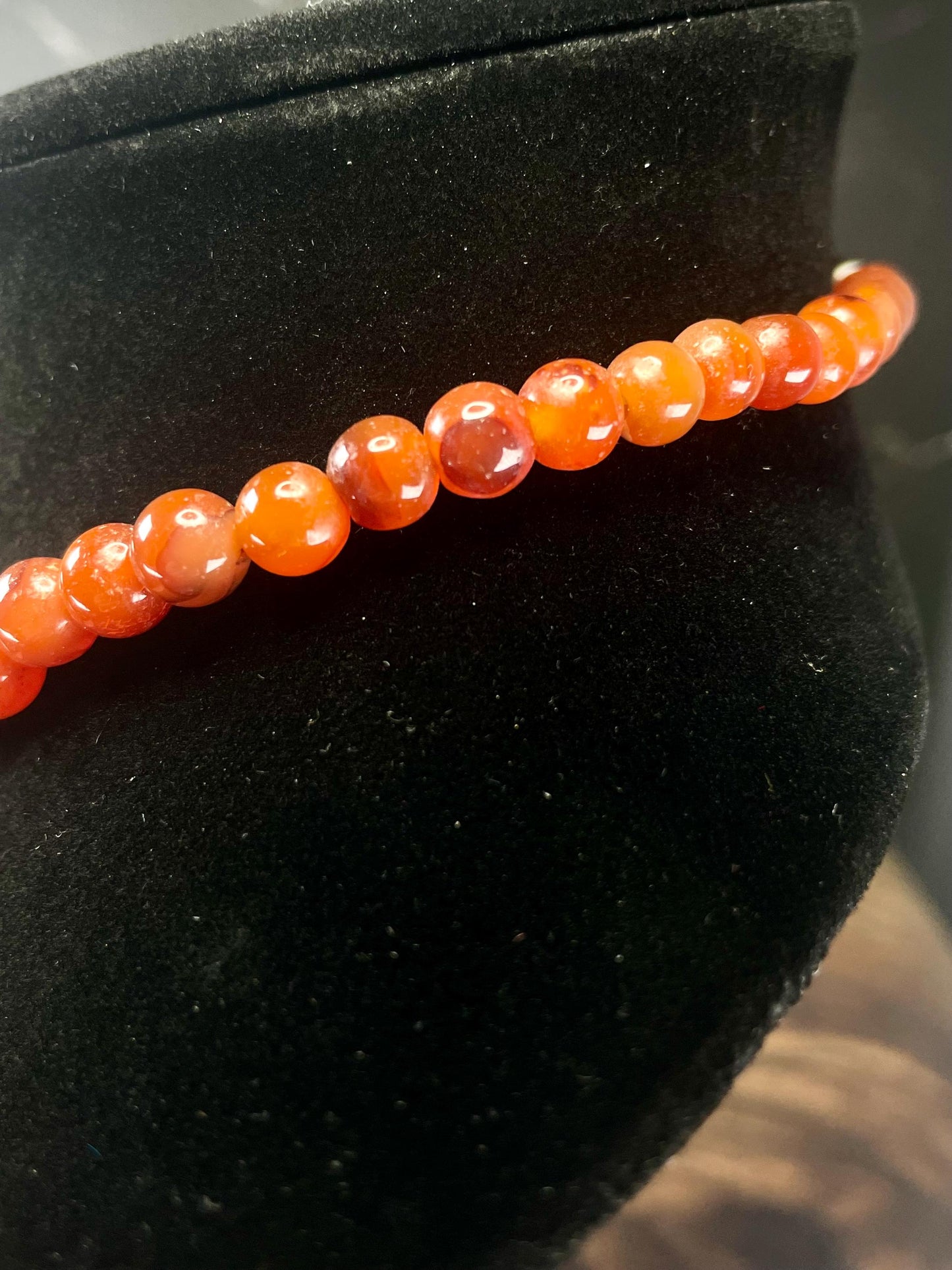 Lovely 15 inch Orange Beaded Necklace