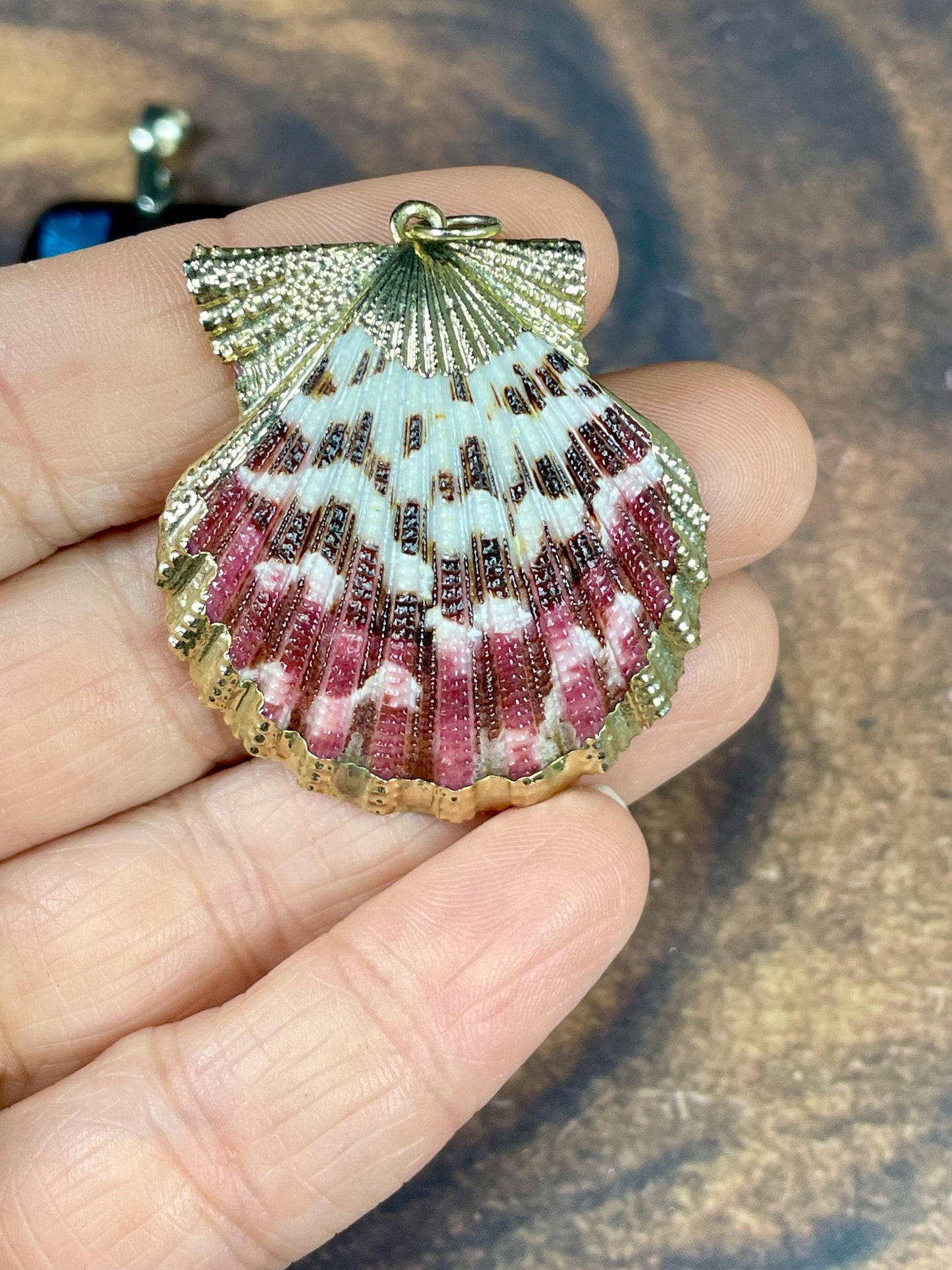 Mixed 7 Pendant Lot  Stone, Shell, Metal and Glass Accents
