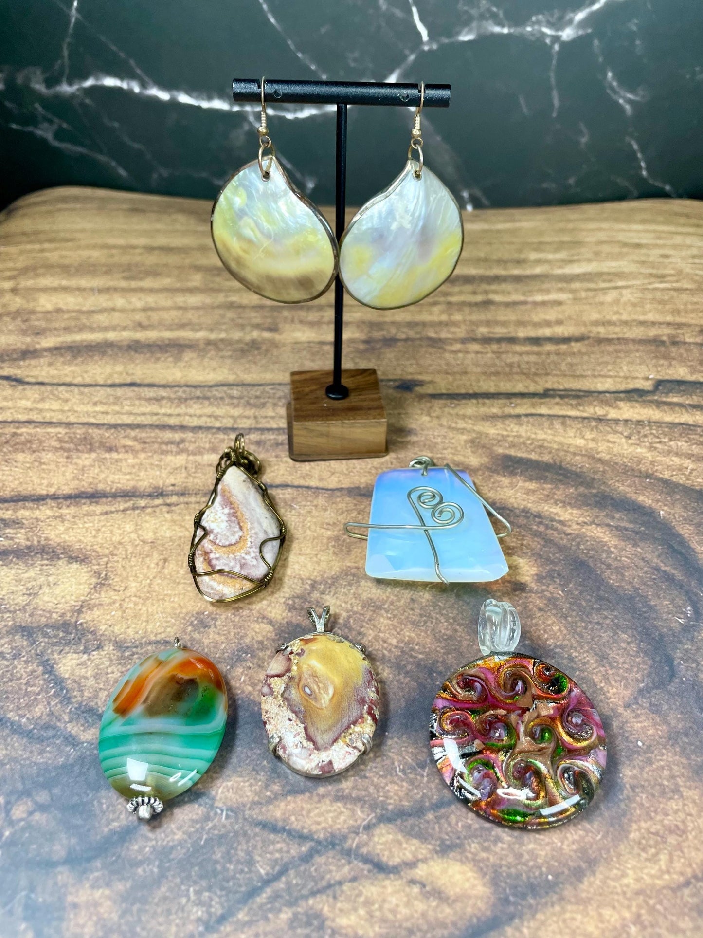 Fabulous job lot of 5 pendants and Shell Earrings perfect for gifts or a reseller
