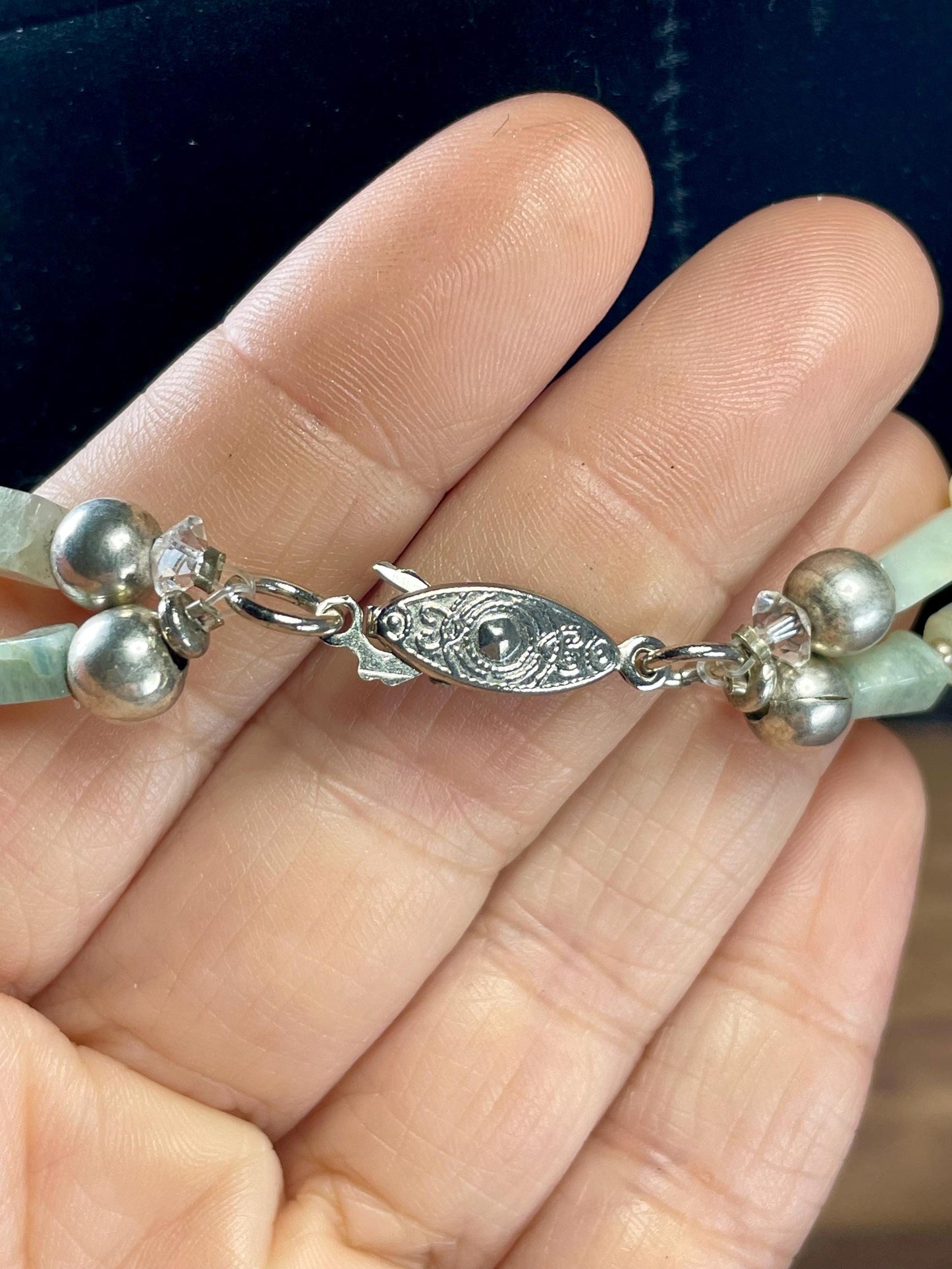 Pearl, Stone & Metal Bead Necklace