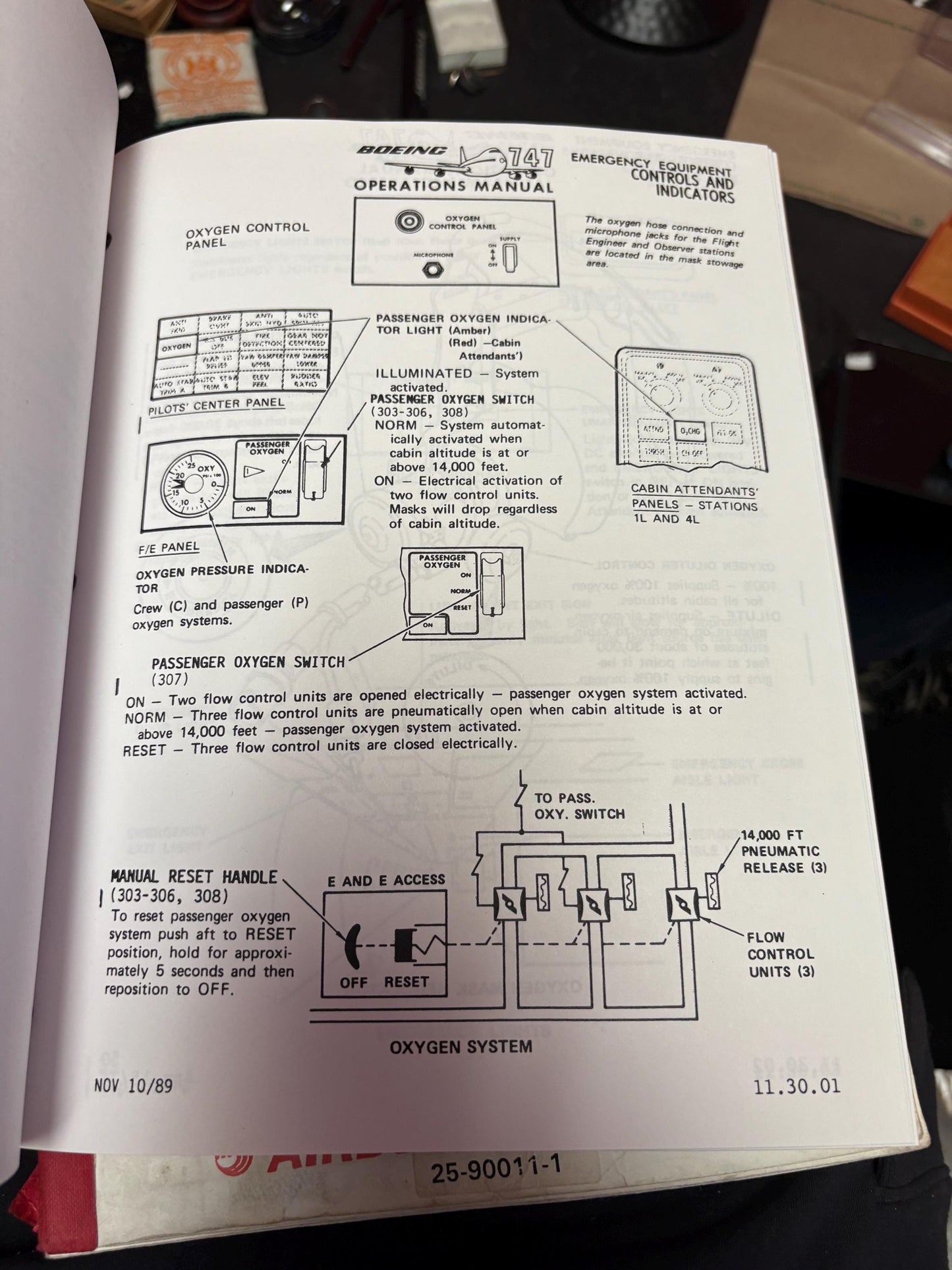 Very cool 1980s Air Canada 747 airplane operating manual  good condition  great gift