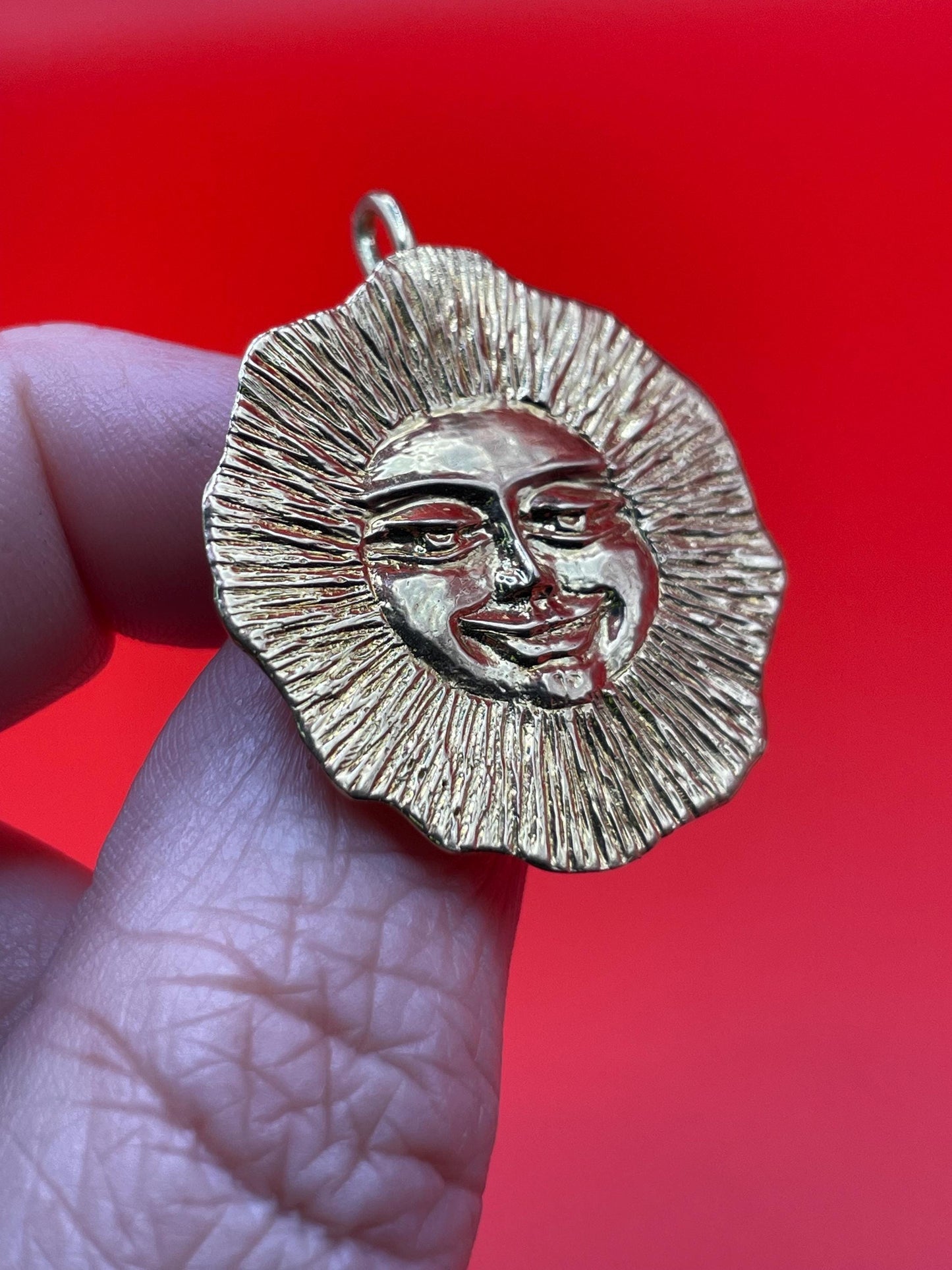 Absolutely Stunning 18k Cavelti Sun Pendant Brooch - B