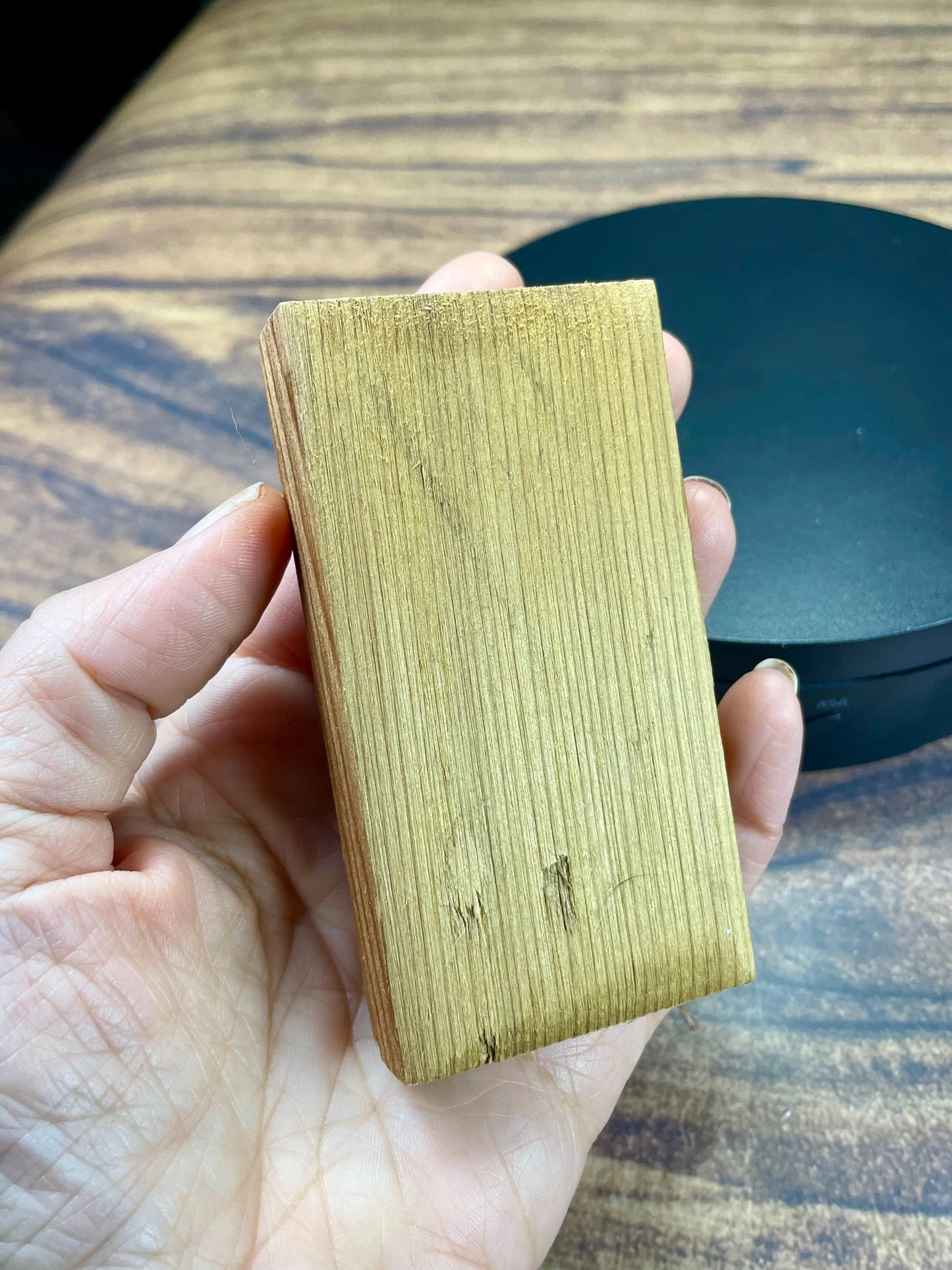 Carved Cedar Hummingbird on Stand