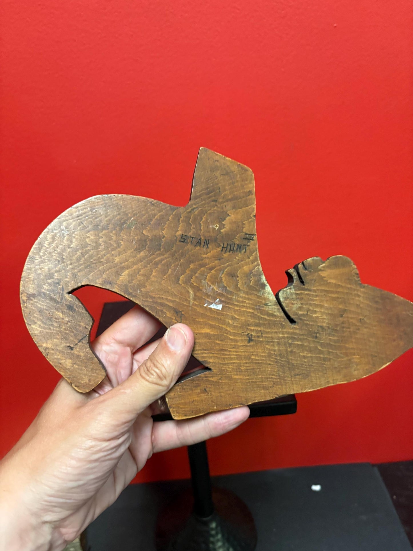 High-quality 15 x 4 indigenous first nation Pacific Northwest Coast signed  Stan Hunt killer whale transformation plaque needs hanger -RS