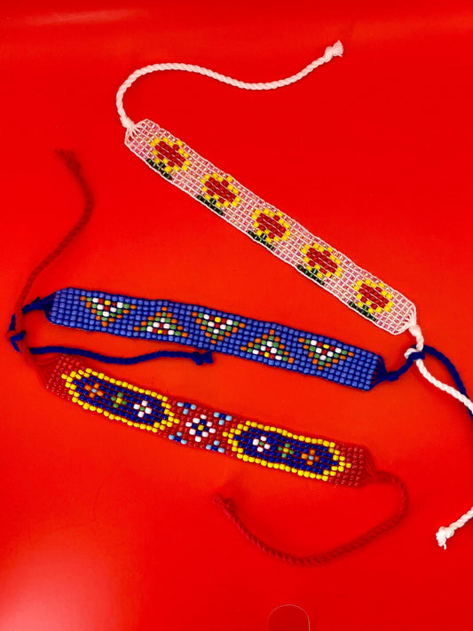 Set of 3 Connected Beaded Bracelets