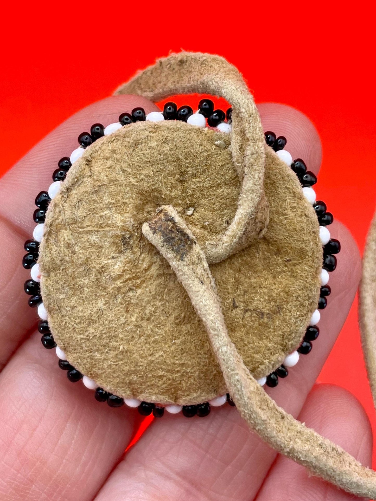 Handcrafted Indigenous First Nations Beaded Button  Eagle Design