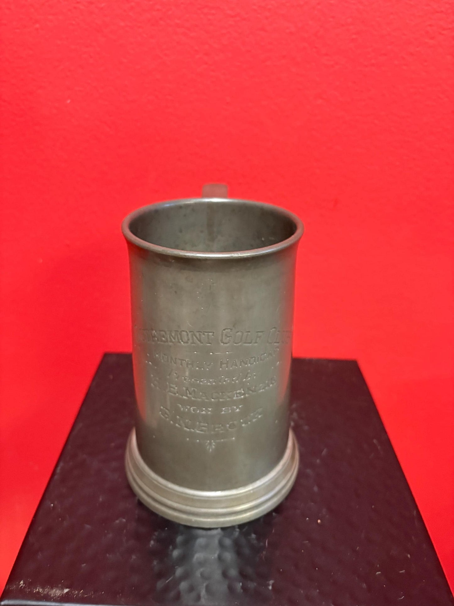 Beautiful silver plated antique golf trophy Stein  can be polished