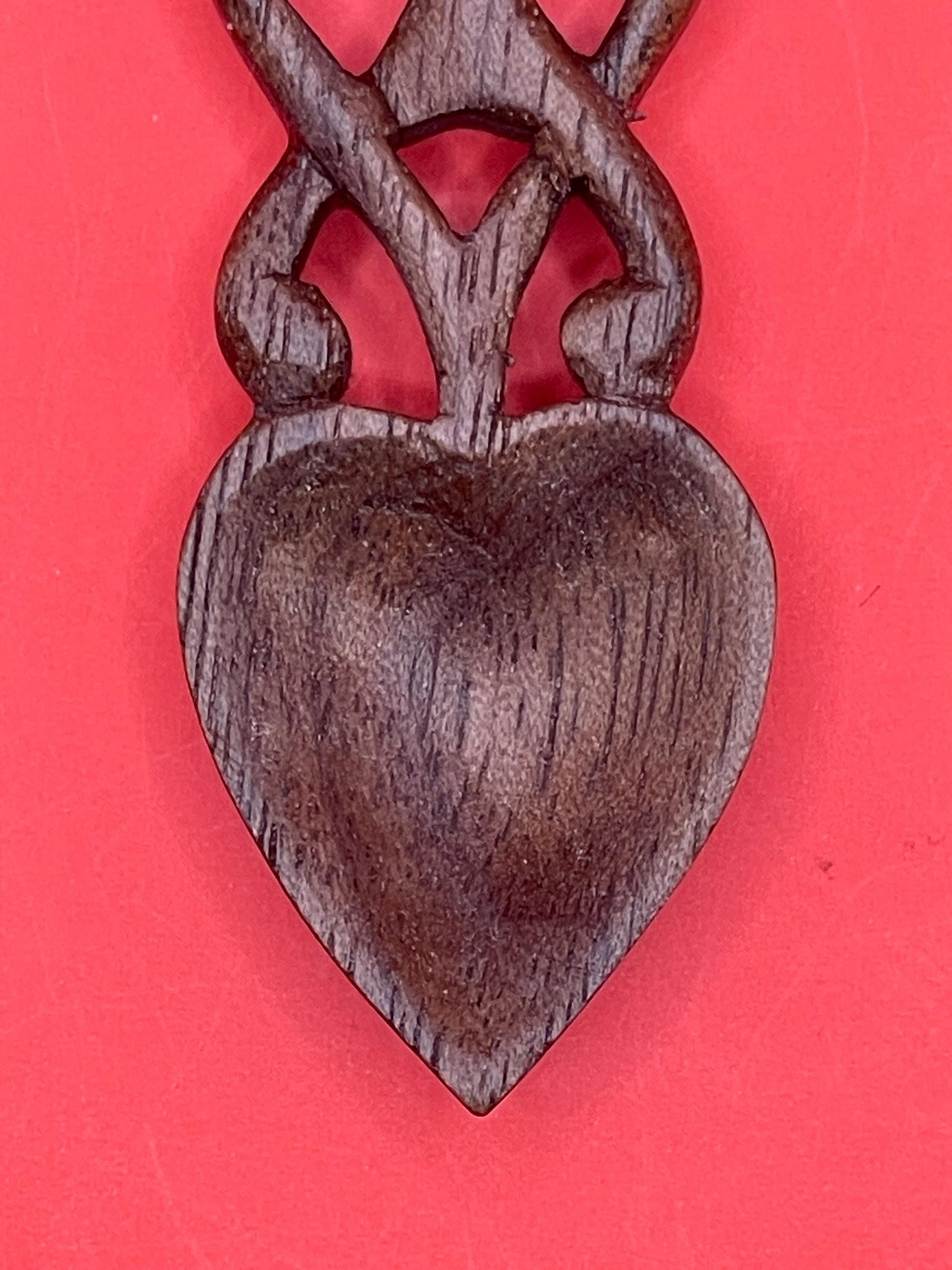 Small Wooden Heart Spoon Necklace  Gold Tone Chain Included