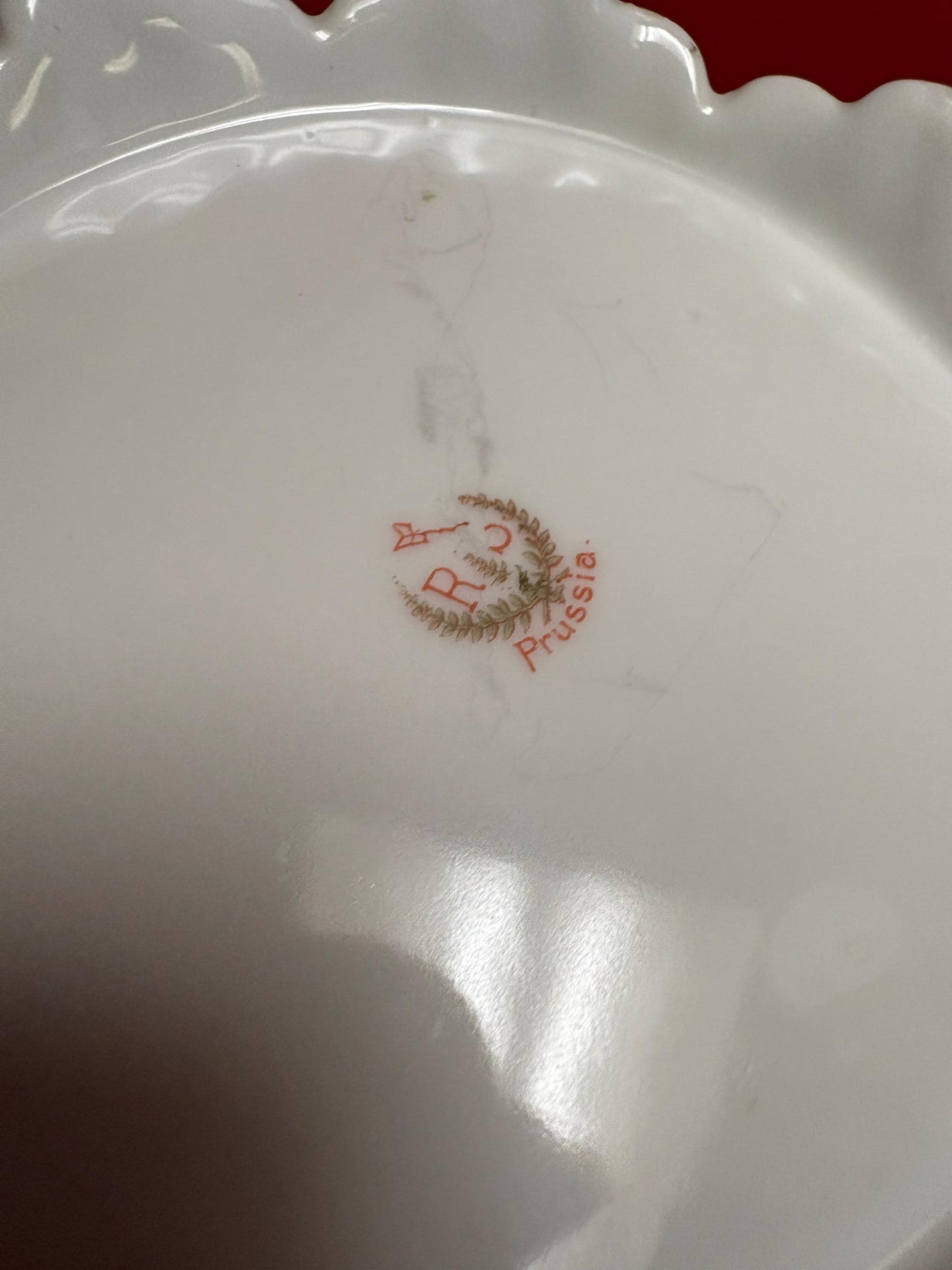 Beautiful antique RS Prussia  9 inch high porcelain bowl in mint condition -  great value - B