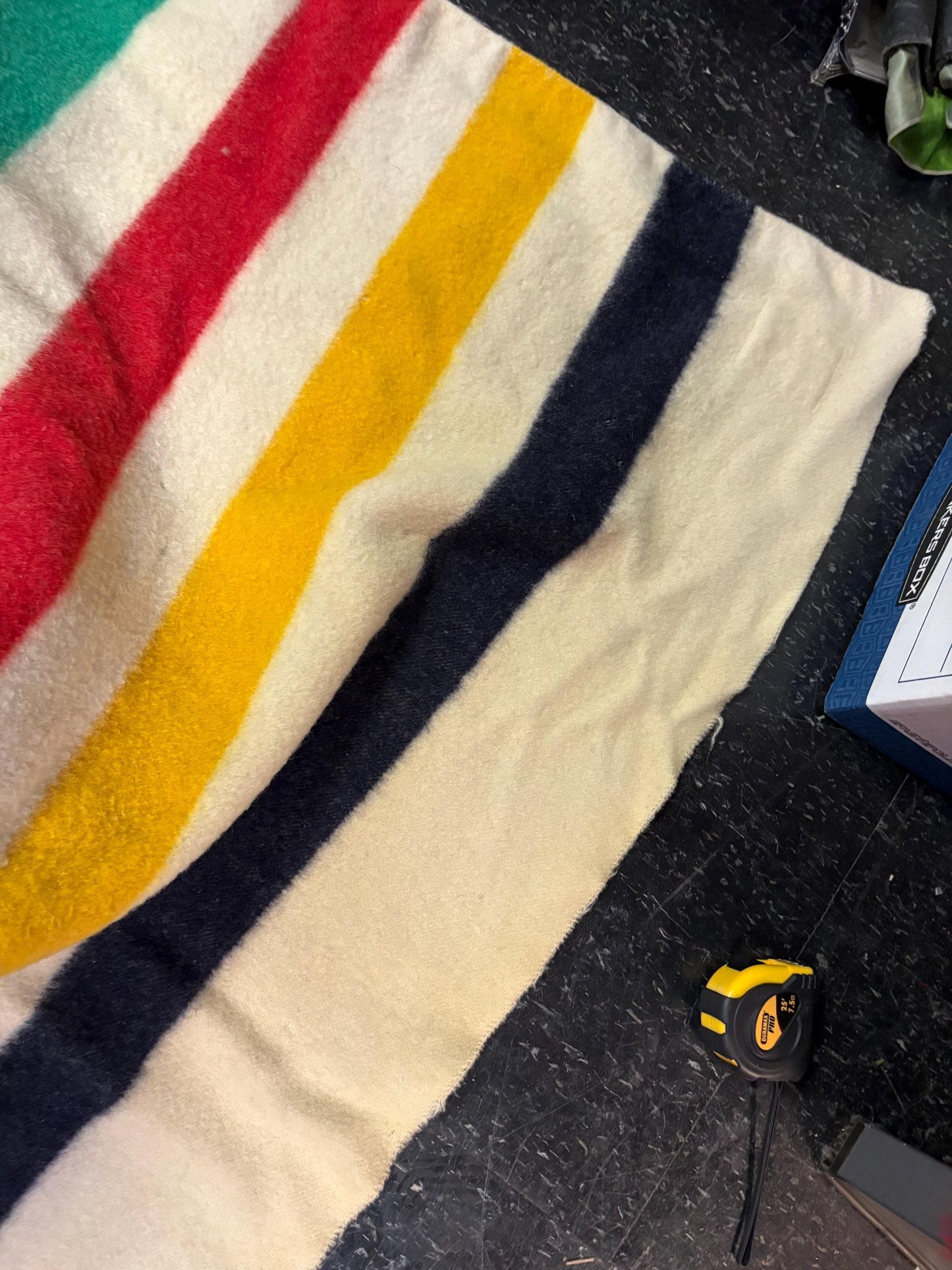 Beautiful authentic antique  4 point HBC Hudson Bay wool blanket  approximately 90 x 72 wide in very good condition  very hard to get -