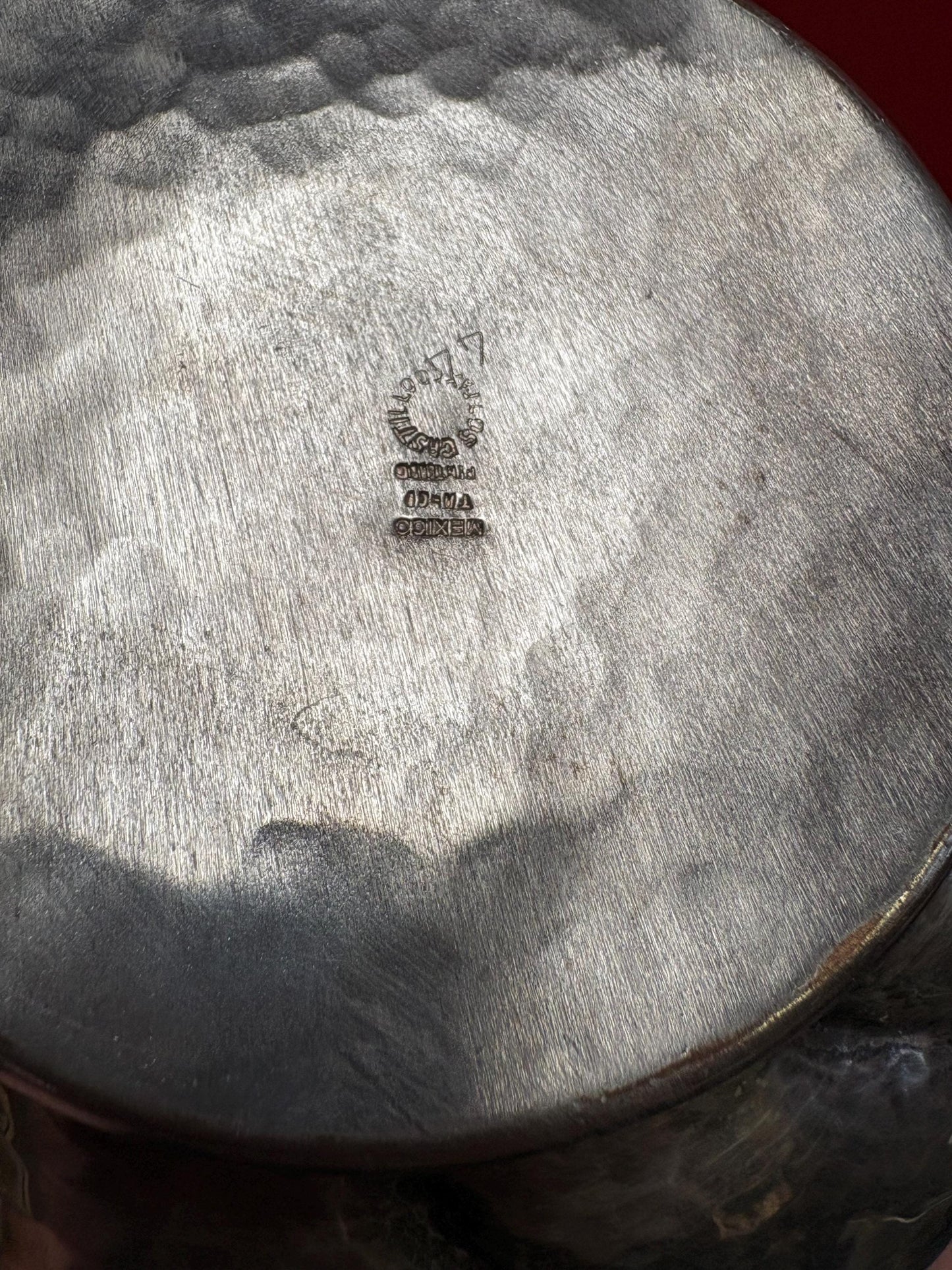 Museum quality los Costillo taxaco Mexico silver and malachite style finish  approx 7 inches tall  wow  1.2 KG