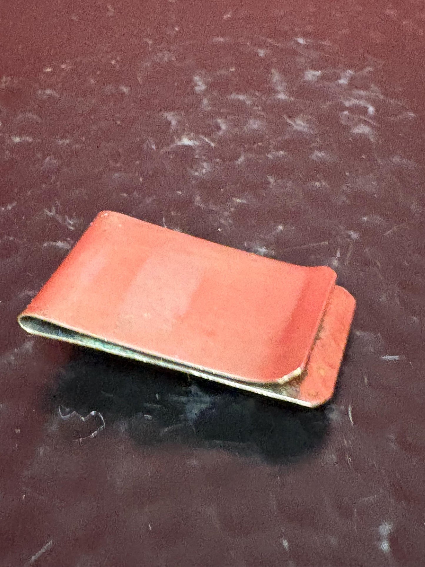 Stunning old Navajo Sterling turquoise and coral authentic money clip  2 inches