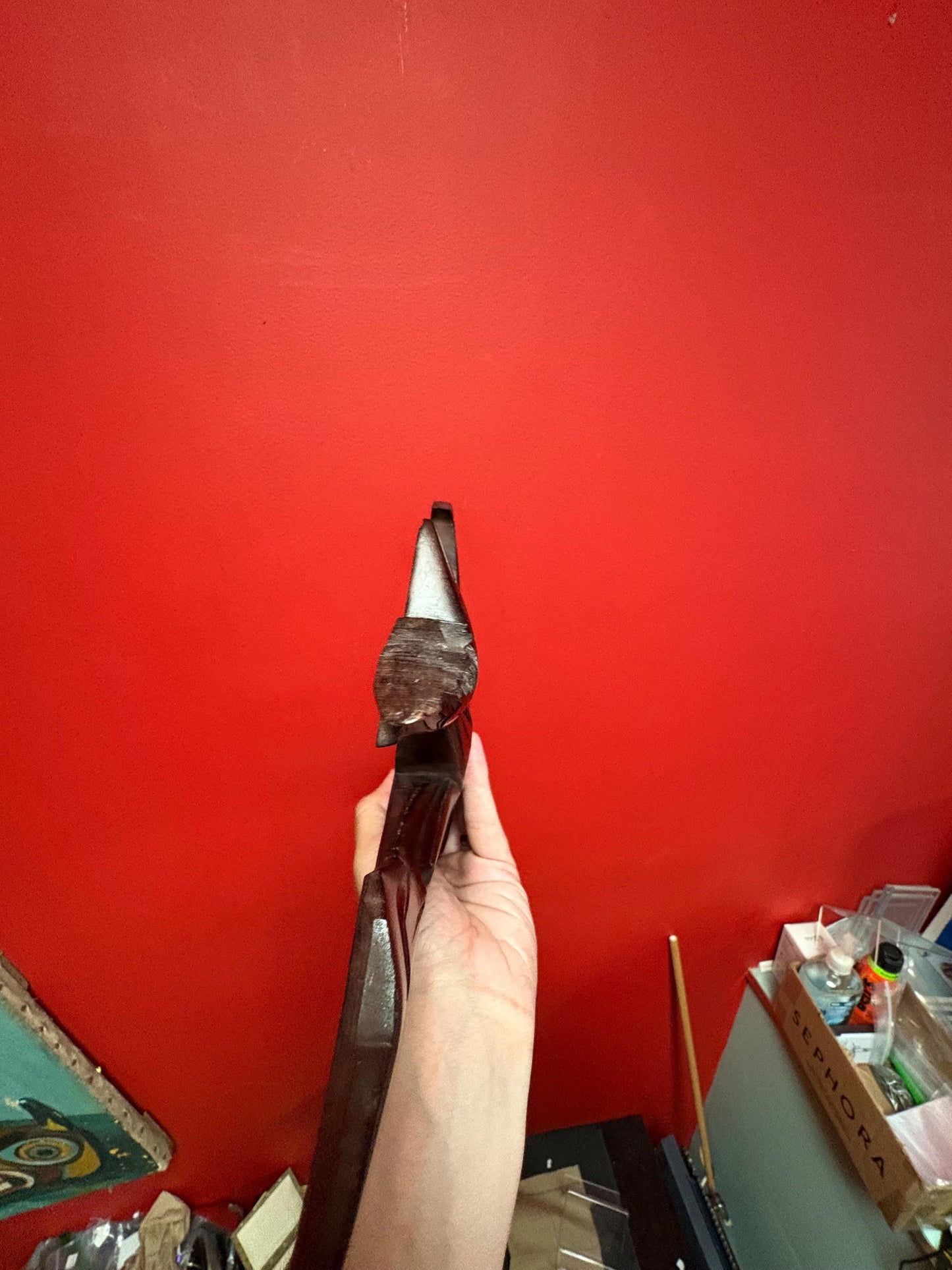 Beautiful indigenous first nation Pacific Northwest Coast 21 x 8 Mel Good eagle and salmon plaque with a couple chips  good value