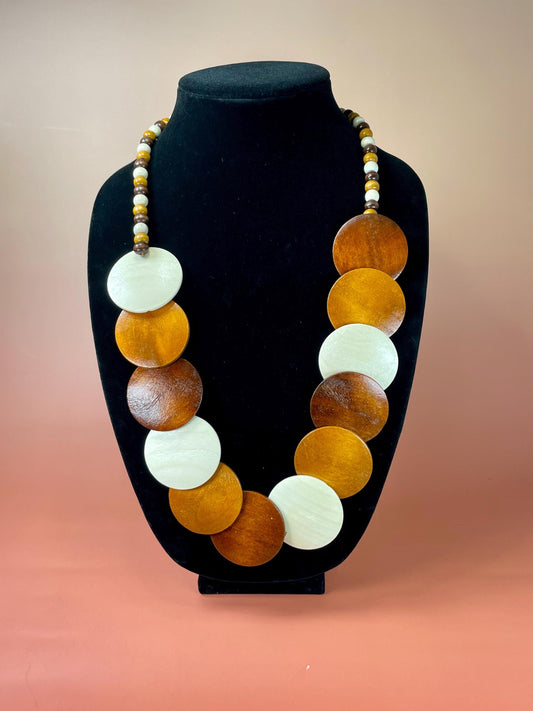 Cool 30 inch long Wood Beaded necklace